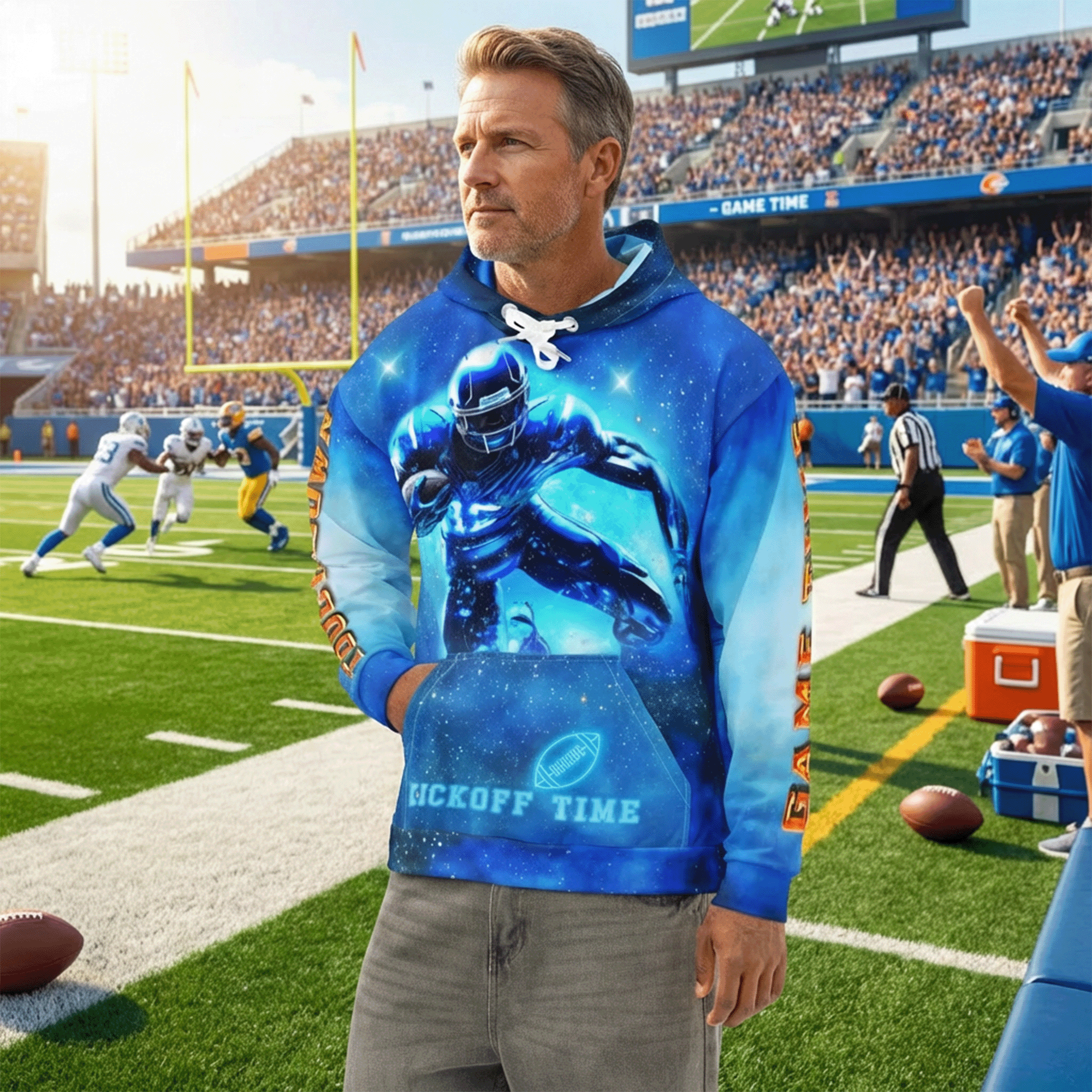 Football Season Cotton Hoodie