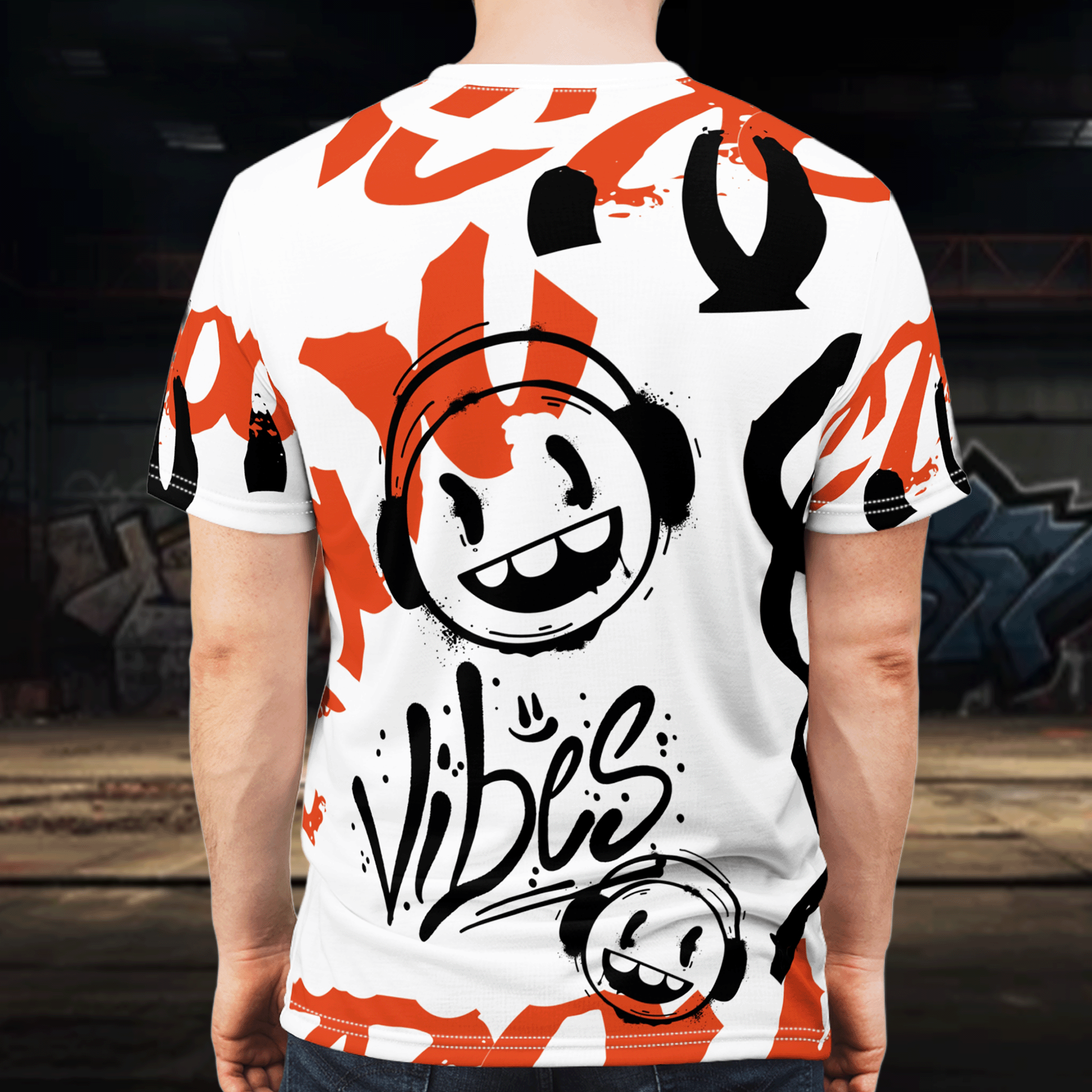 Good Vibes Headphones Graffiti Unisex Tee