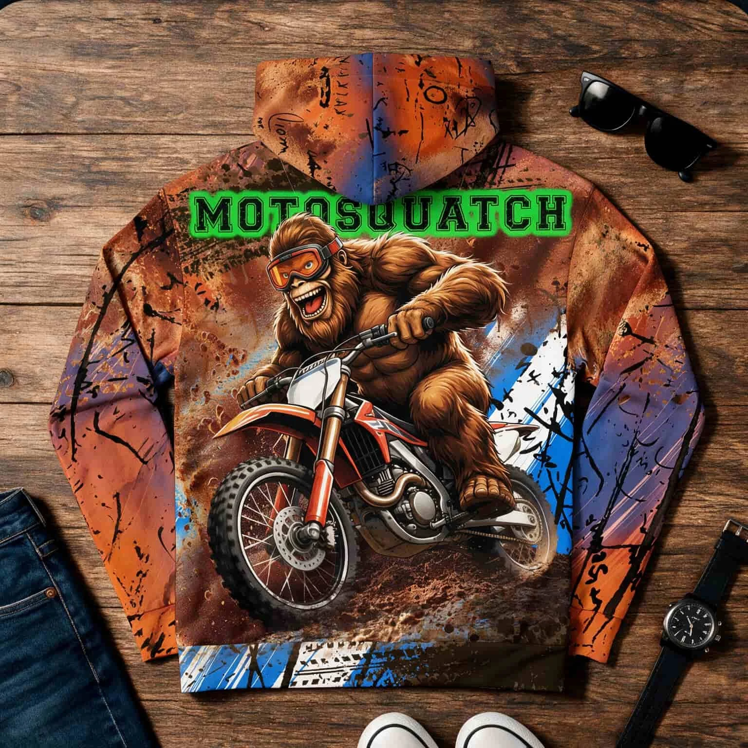 Motocross Sasquatch Unisex Cotton Hoodie