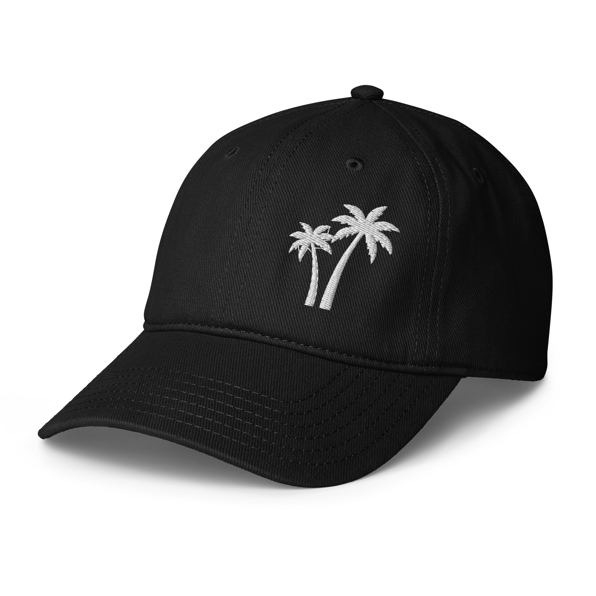 Embroidered White Palm Trees Cap
