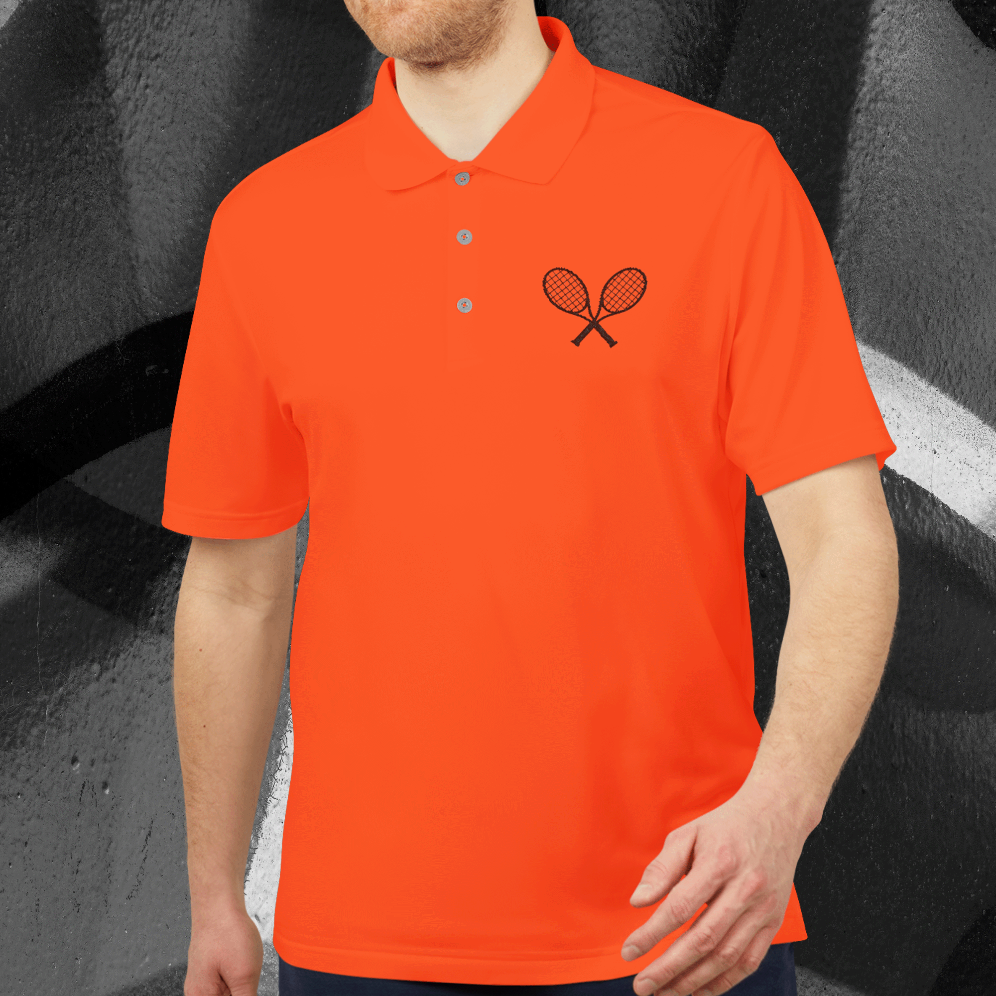 Adidas Performance Polo Embroidered Tennis Rackets