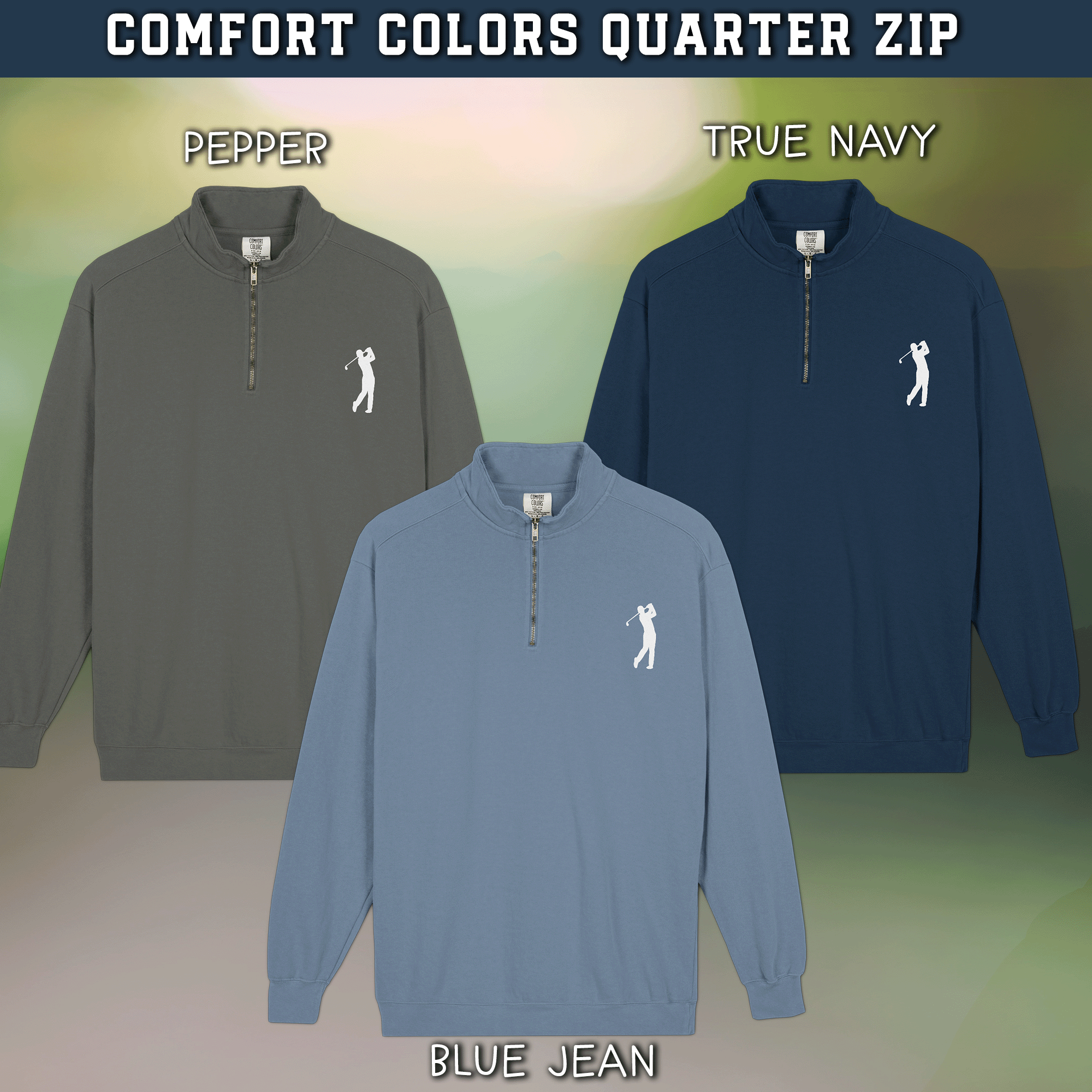 Men's Golf Quarter-Zip Comfort Colors Sweatshirt
