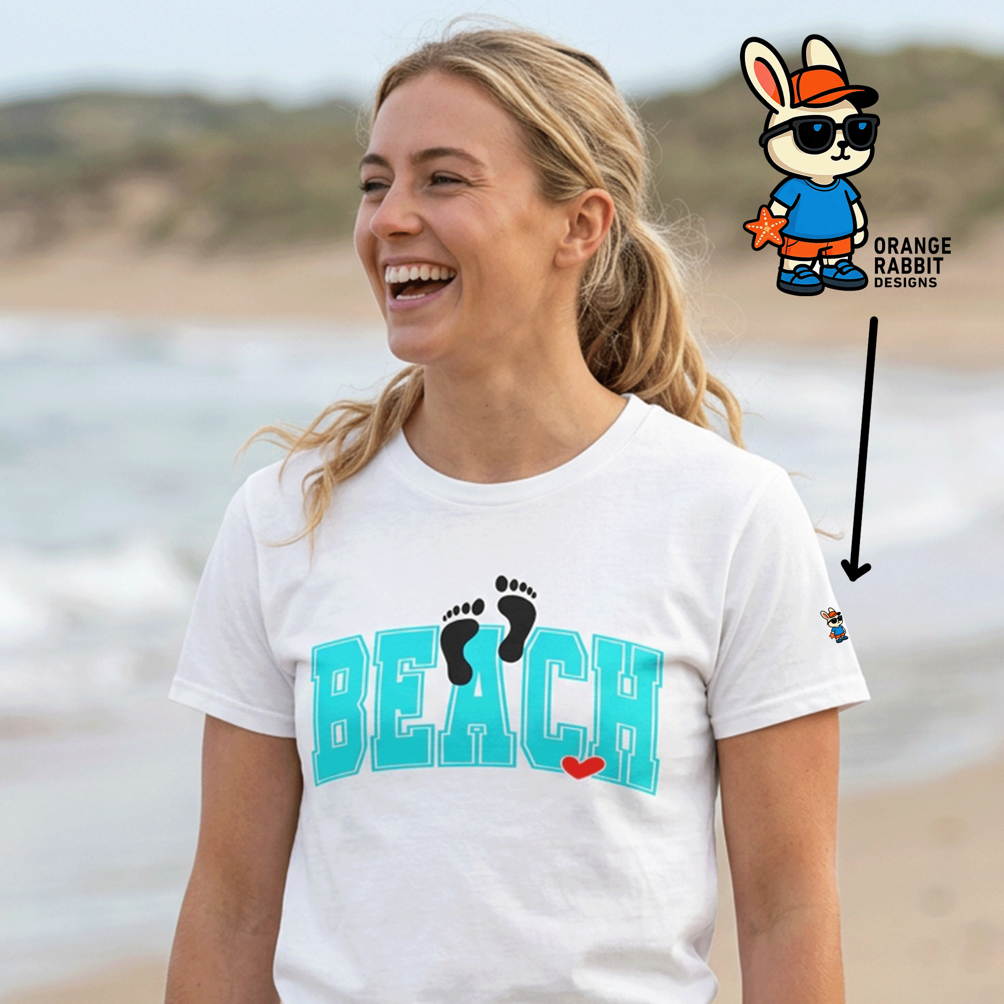Beach Footprint Dryblend Tee