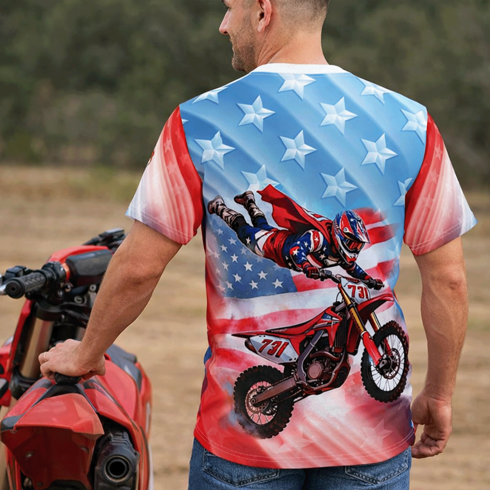 Patriotic Motocross Tee