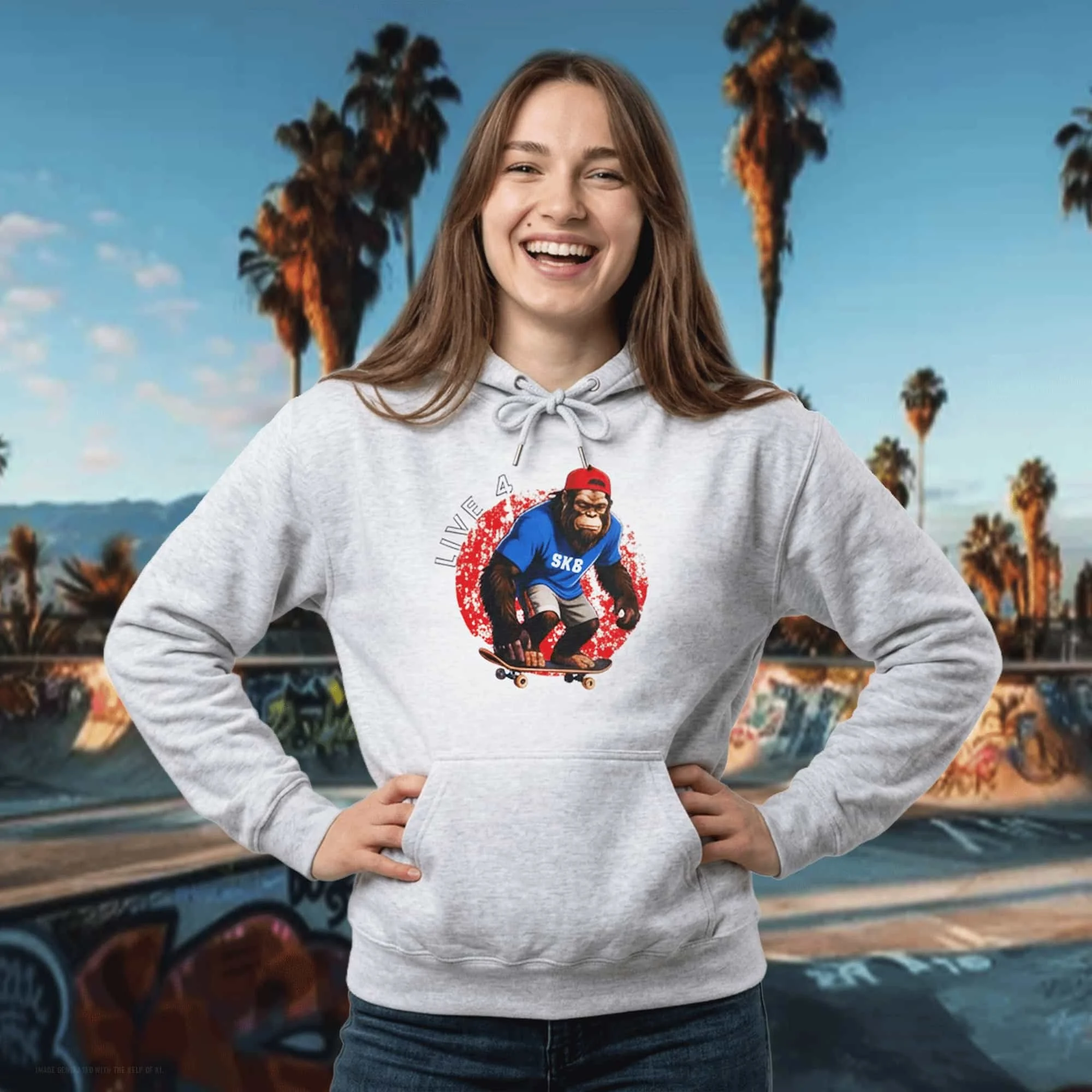 Sasquatch Skateboarder 4 Life Graphic Dryblend Hoodie