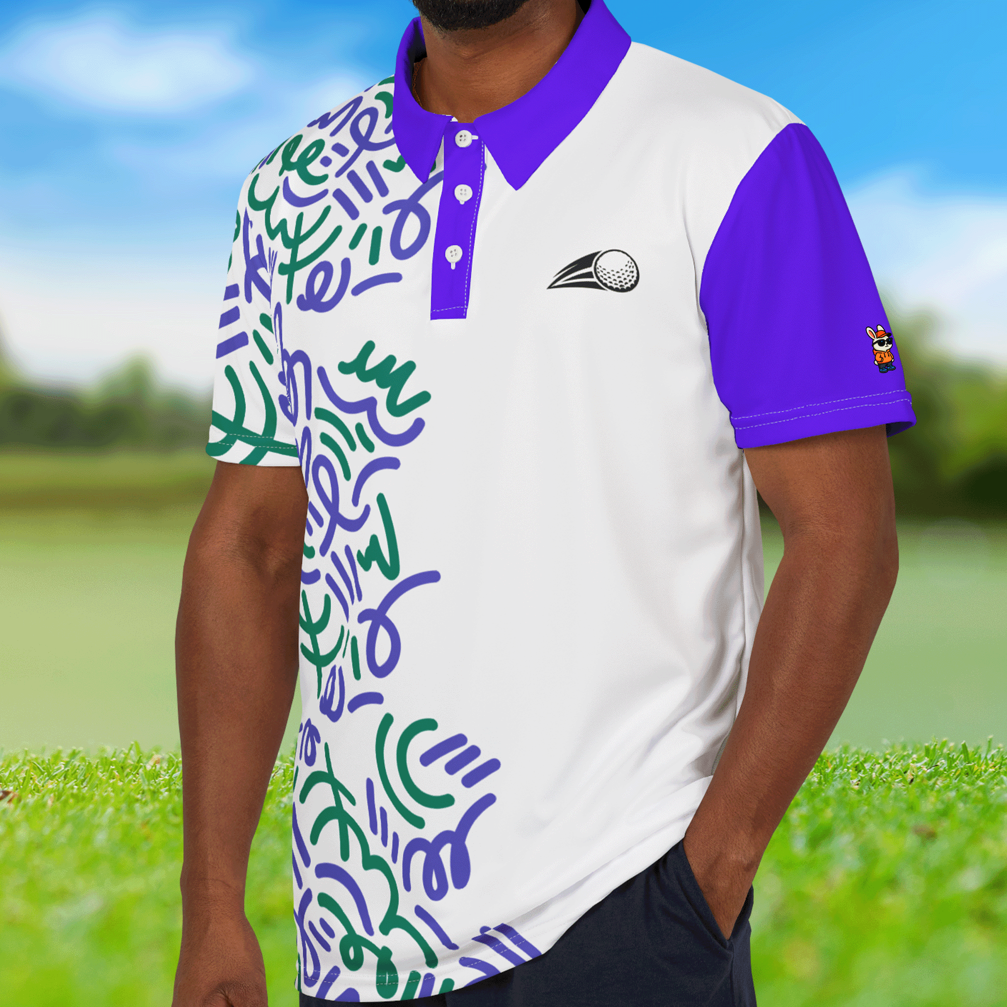 Abstract Pattern Golf Polo Shirt