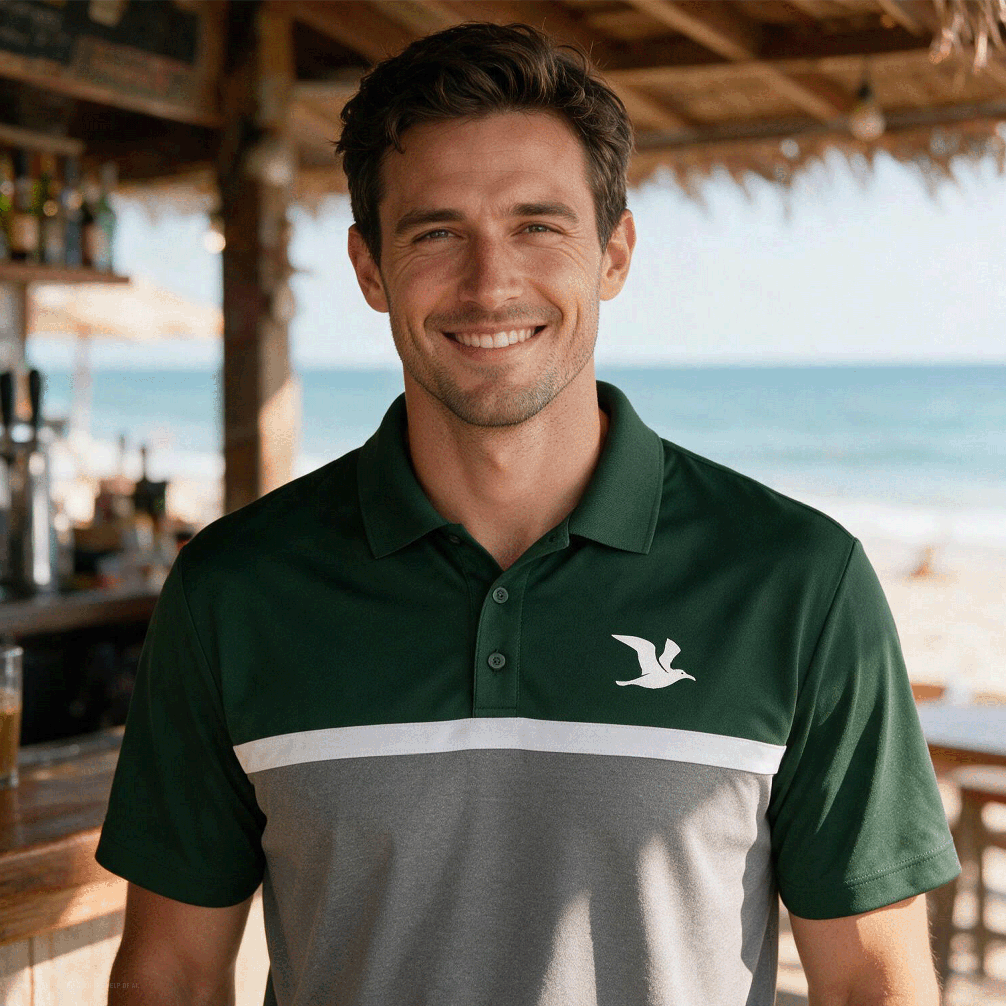 Men’s Seagull UV Micropique Colorblock Polo