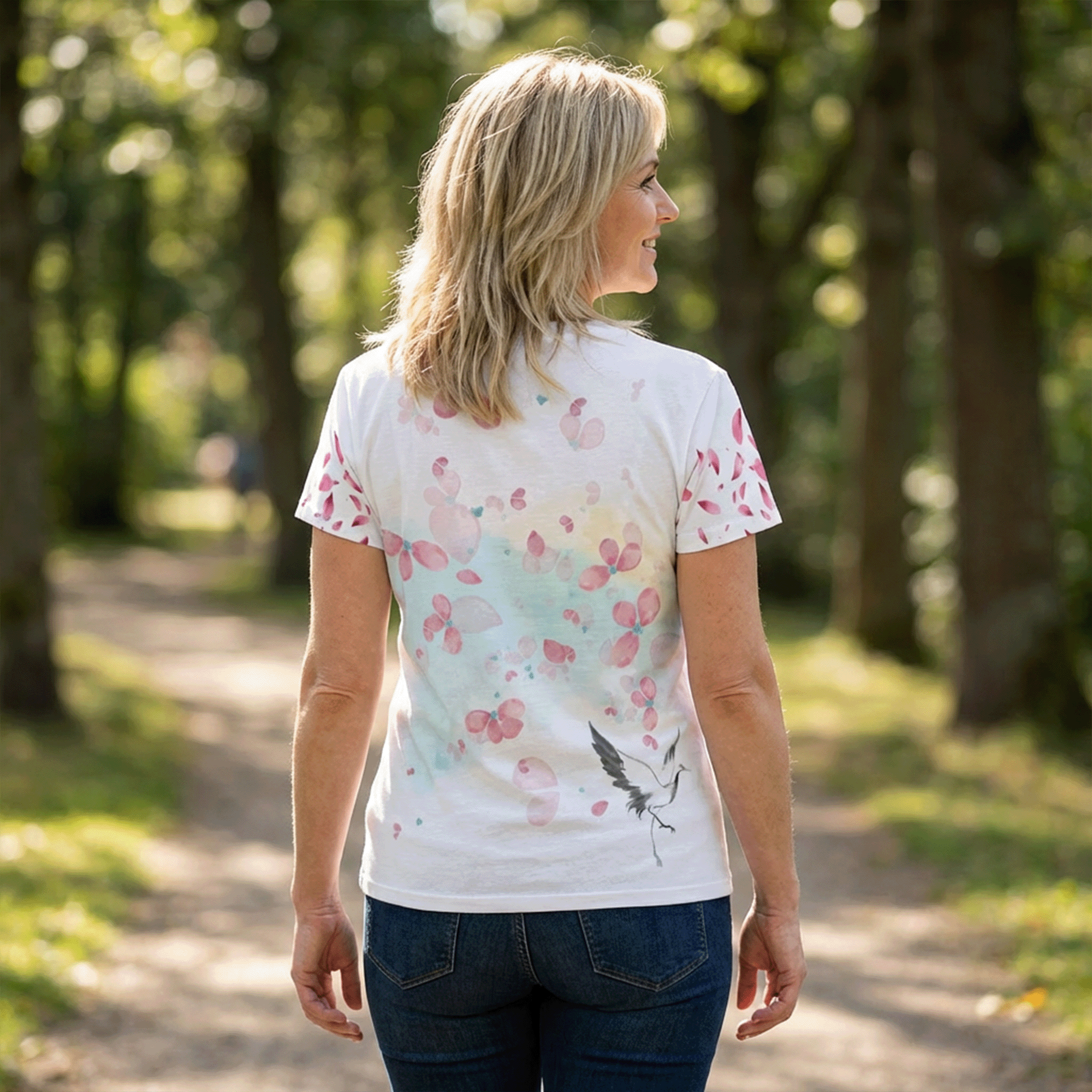 Cherry Blossom Crane Tee