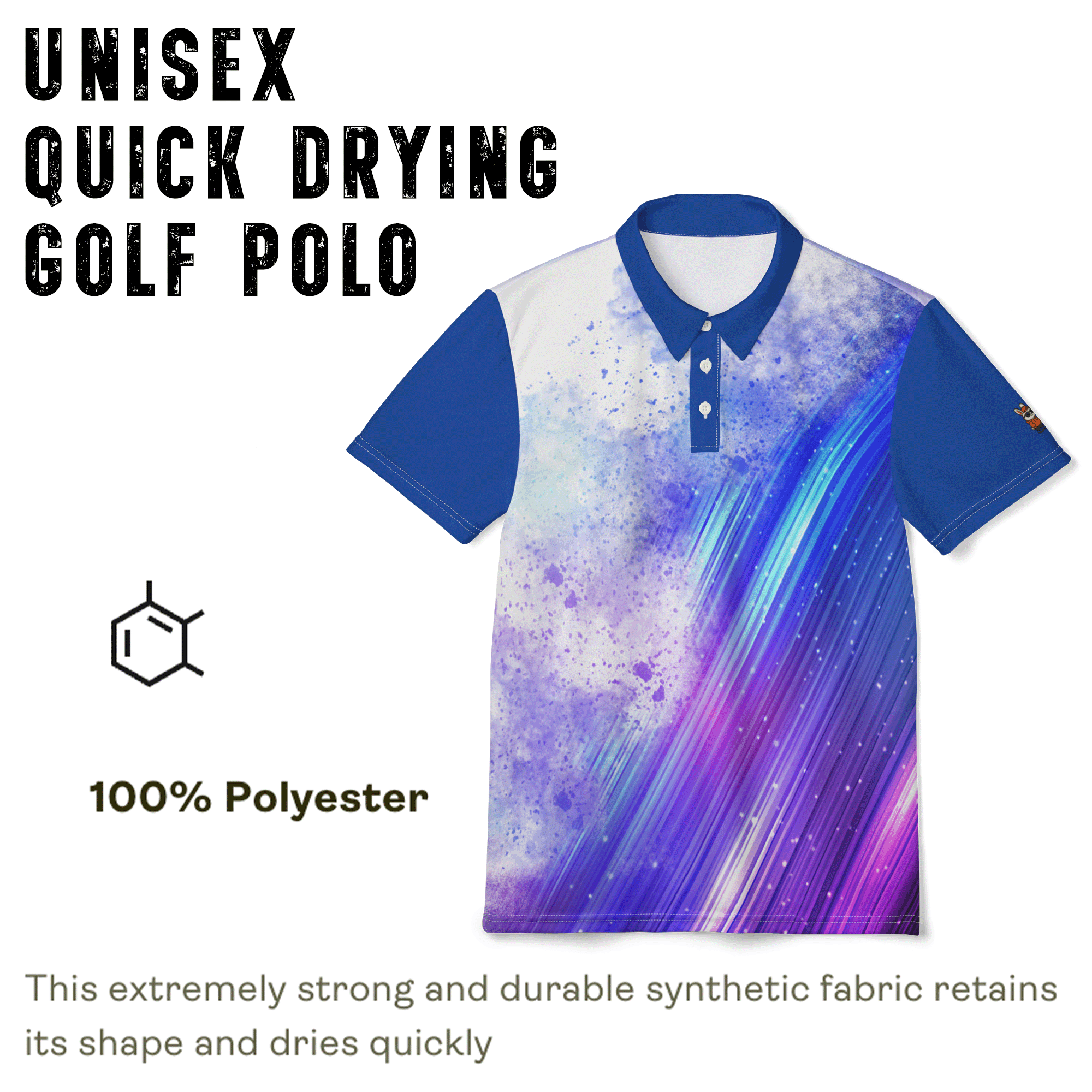Light Wave Abstract Sports Polo Shirt