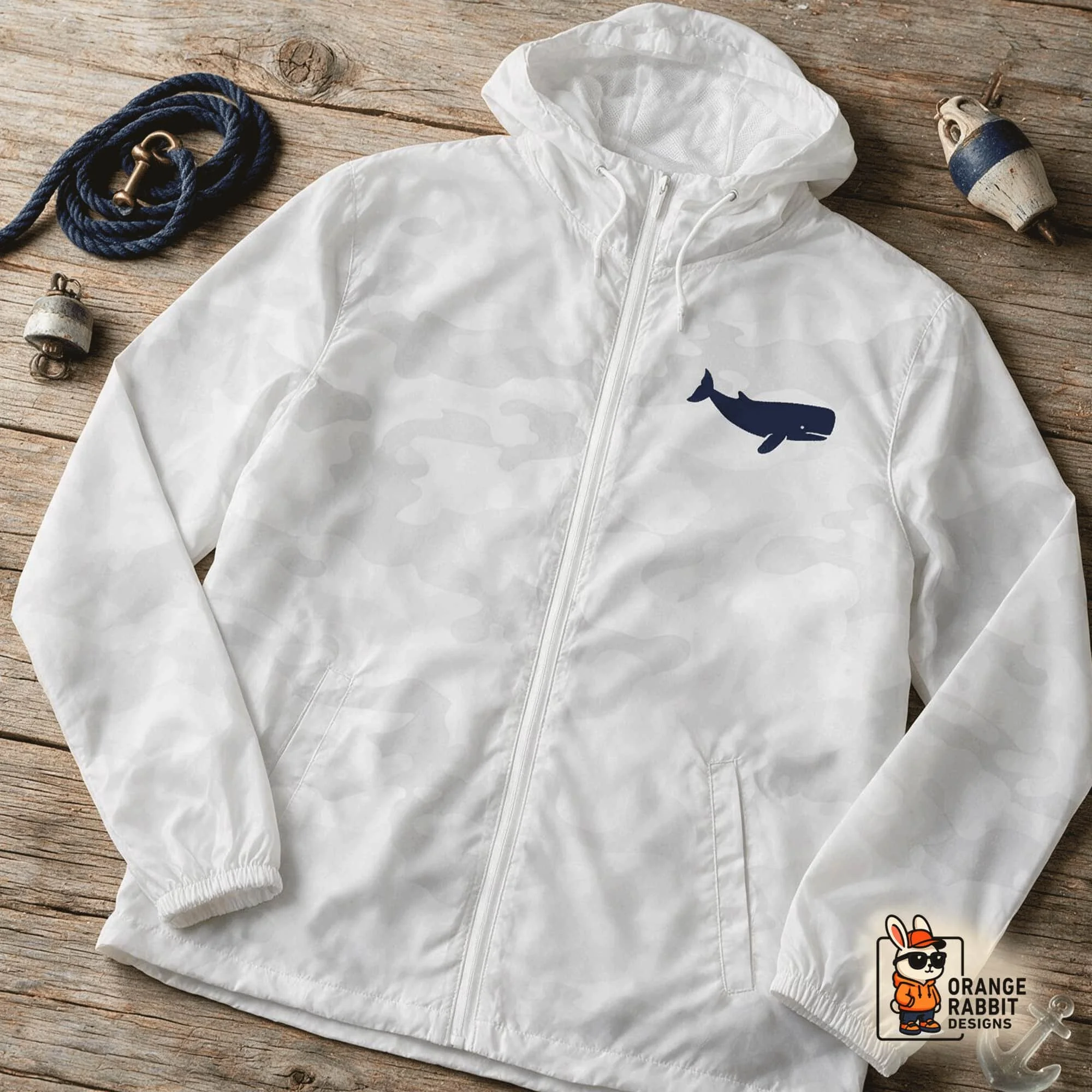 Whale Unisex Full-Zip Windbreaker Jacket
