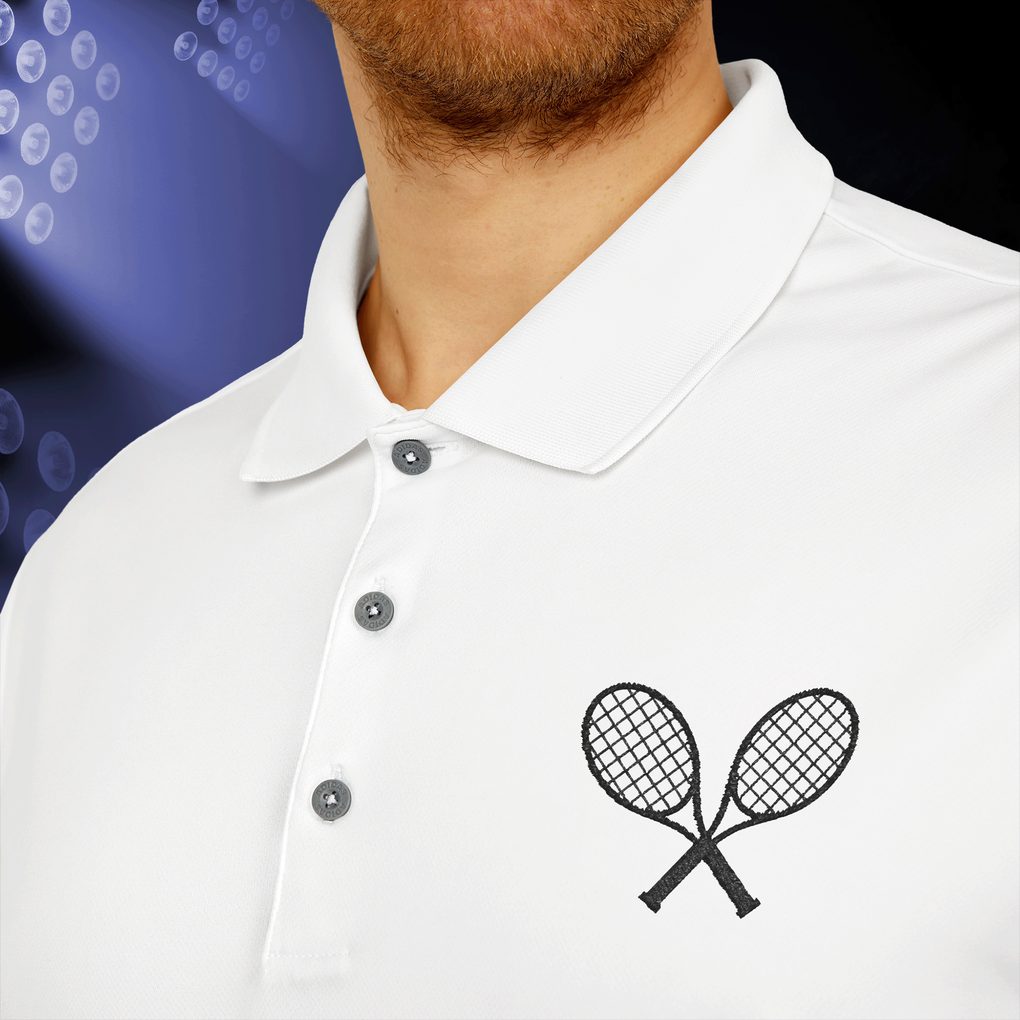 Adidas Performance Polo Embroidered Tennis Rackets