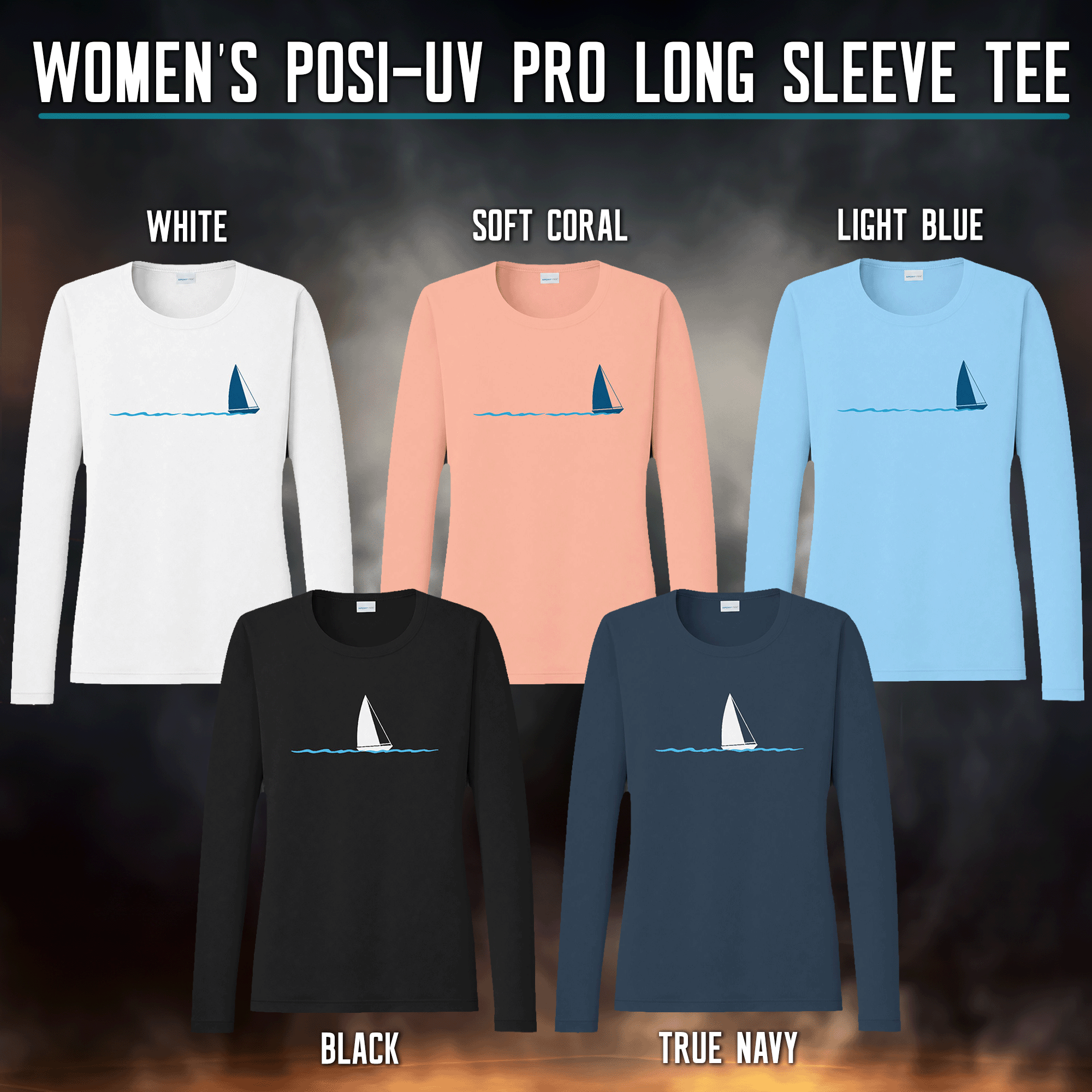 Women's Sailboat Long Sleeve UV Sun Shirt