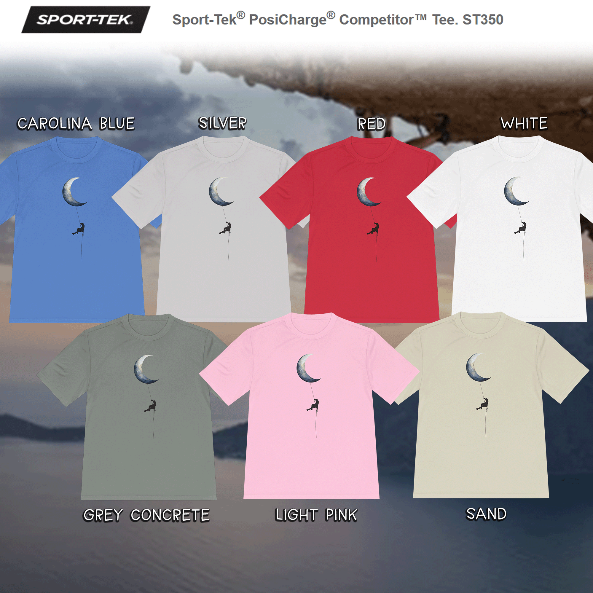 Rock Climber Crescent Moon Minimalist T-Shirt
