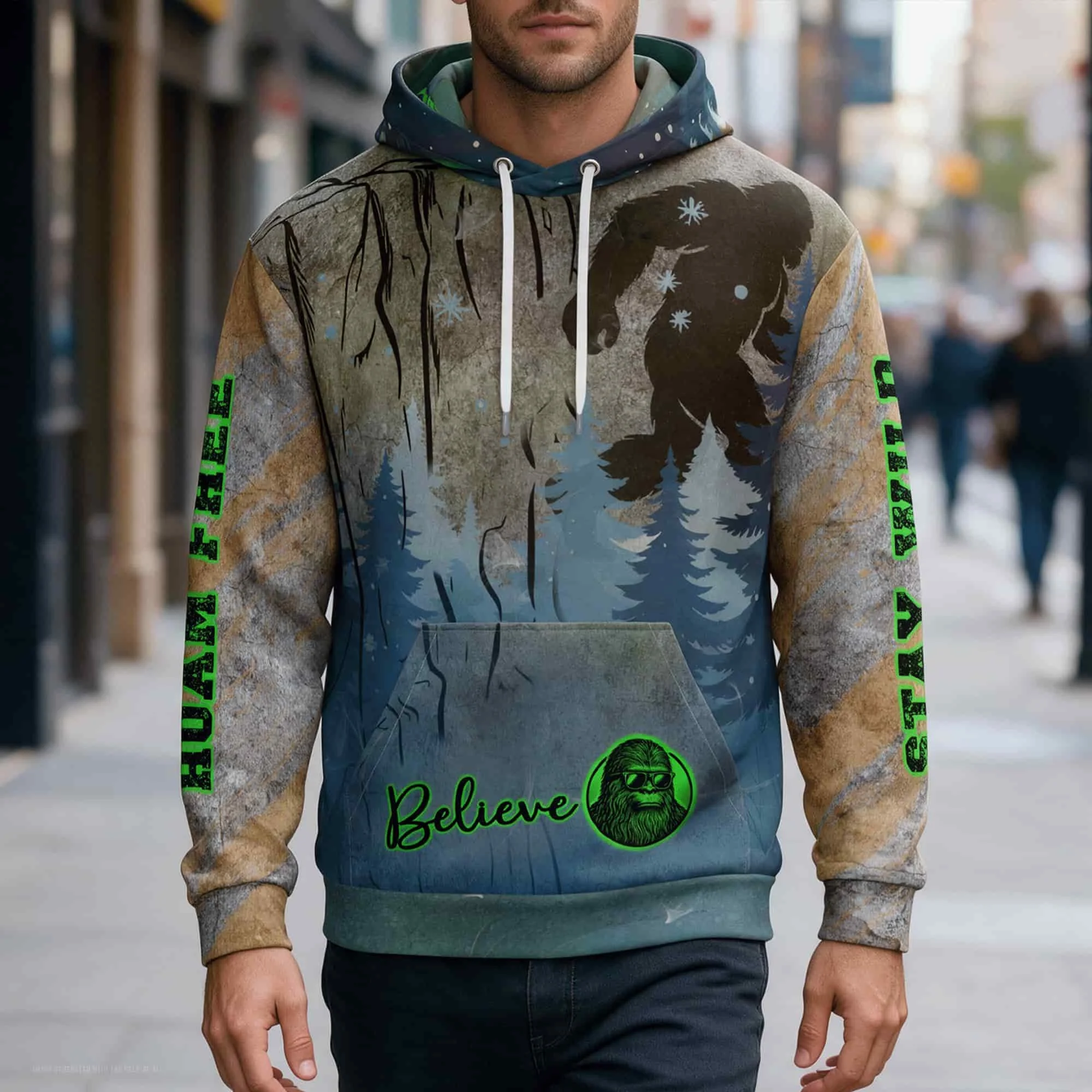 Sasquatch Believe All-Over Print Hoodie