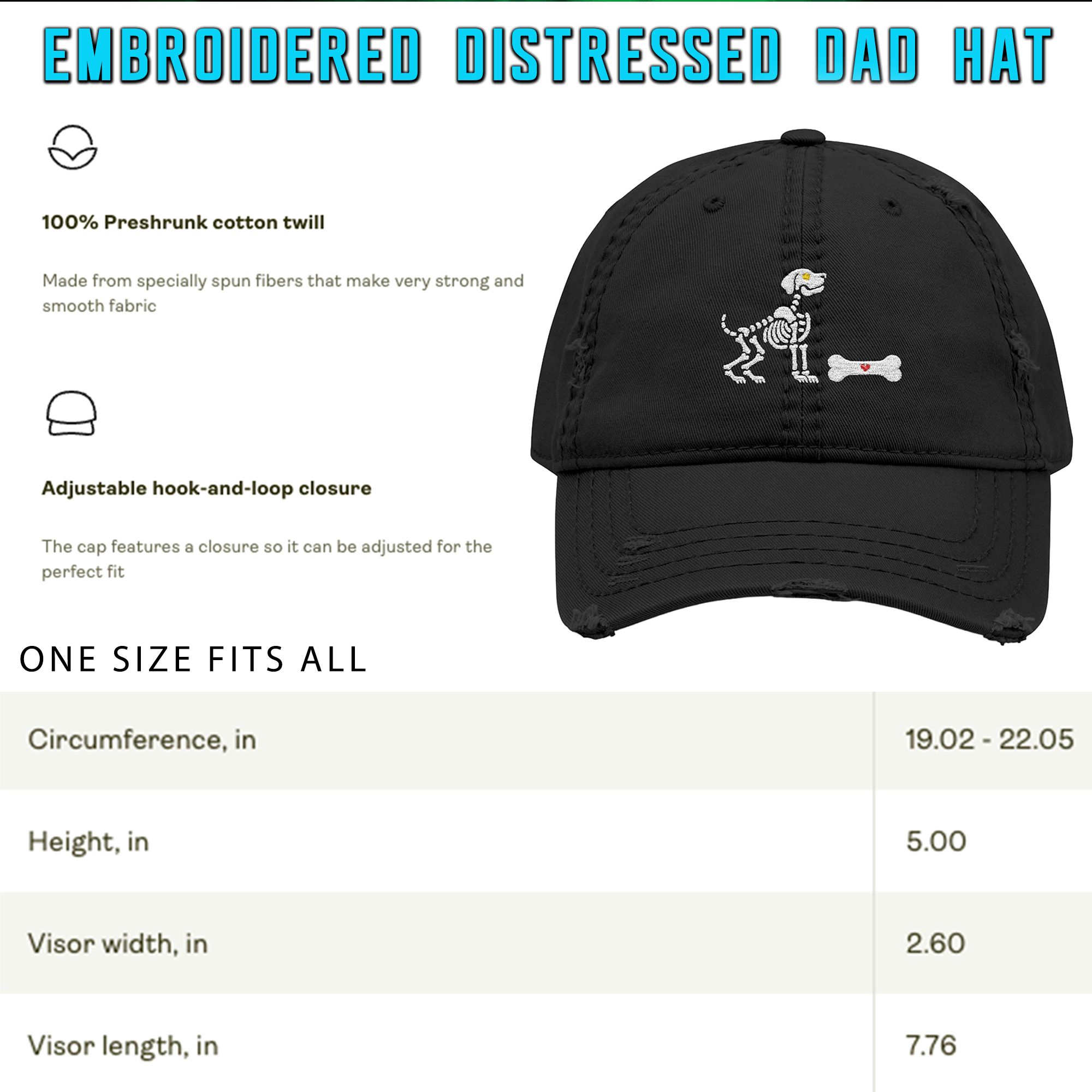 Embroidered Halloween Ghost Dog Hat