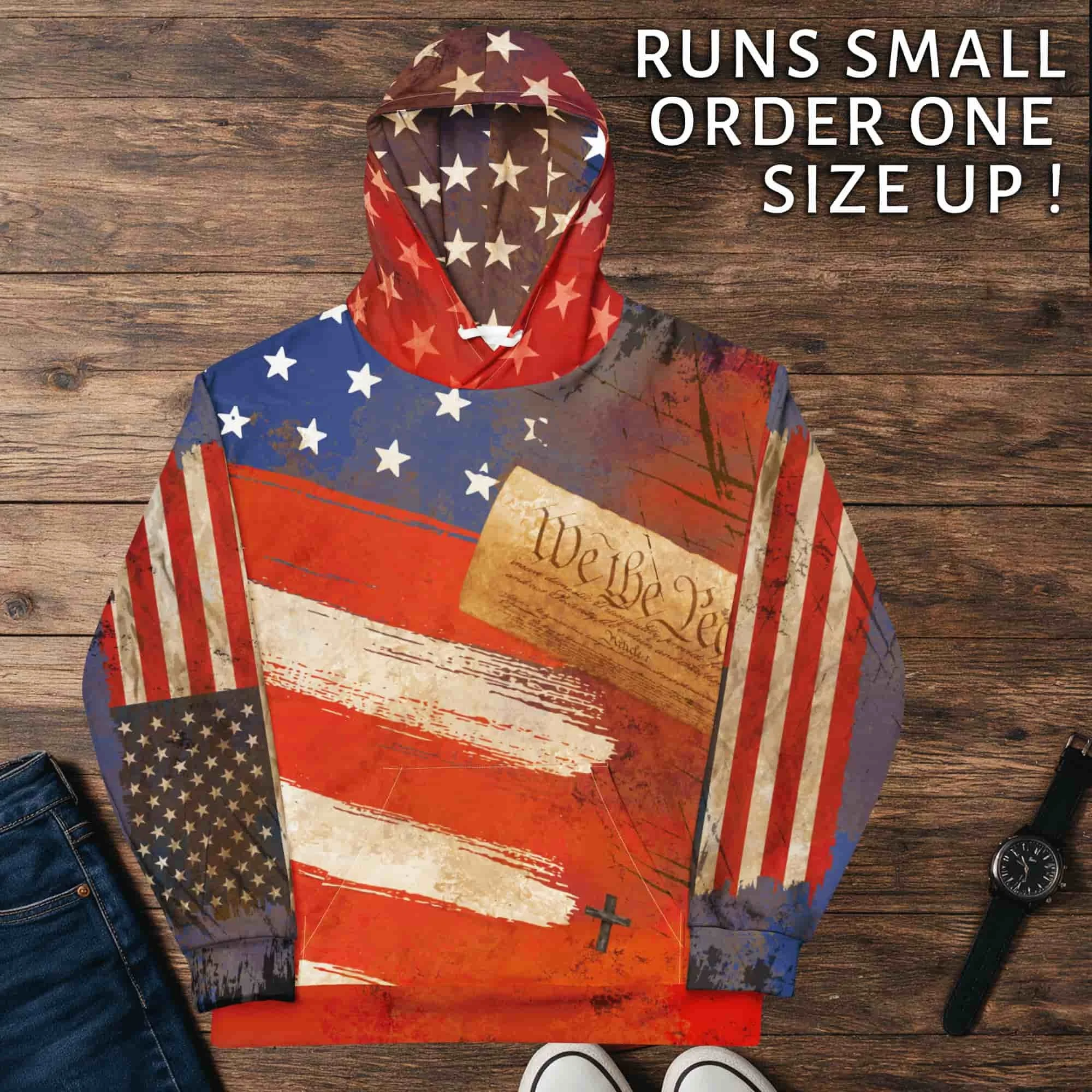 American Flag Streetwear Style Grunge Hoodie