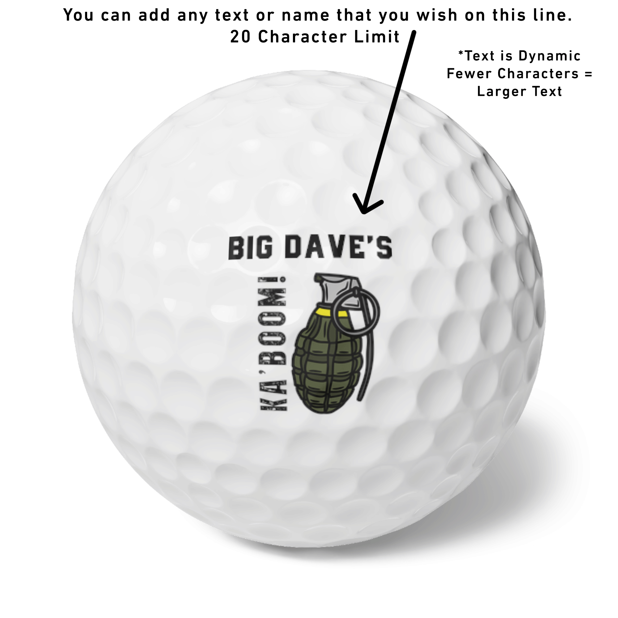PERSONALIZED Grenade Ball Golf Balls