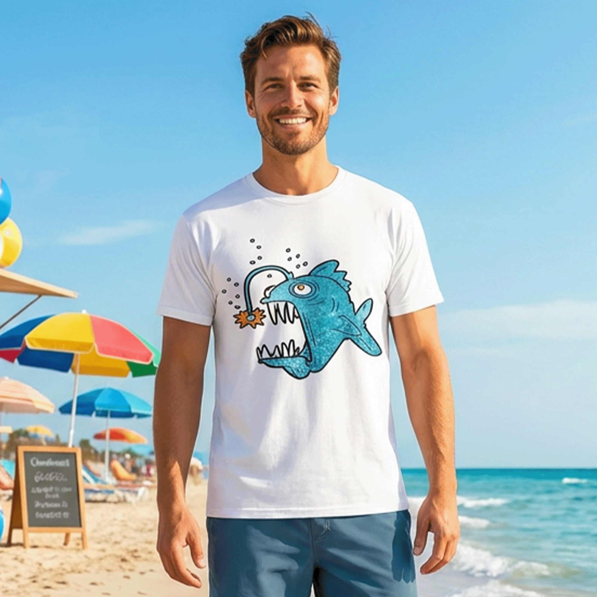 Funky Deep Sea Fish Unisex DryBlend® T-shirt