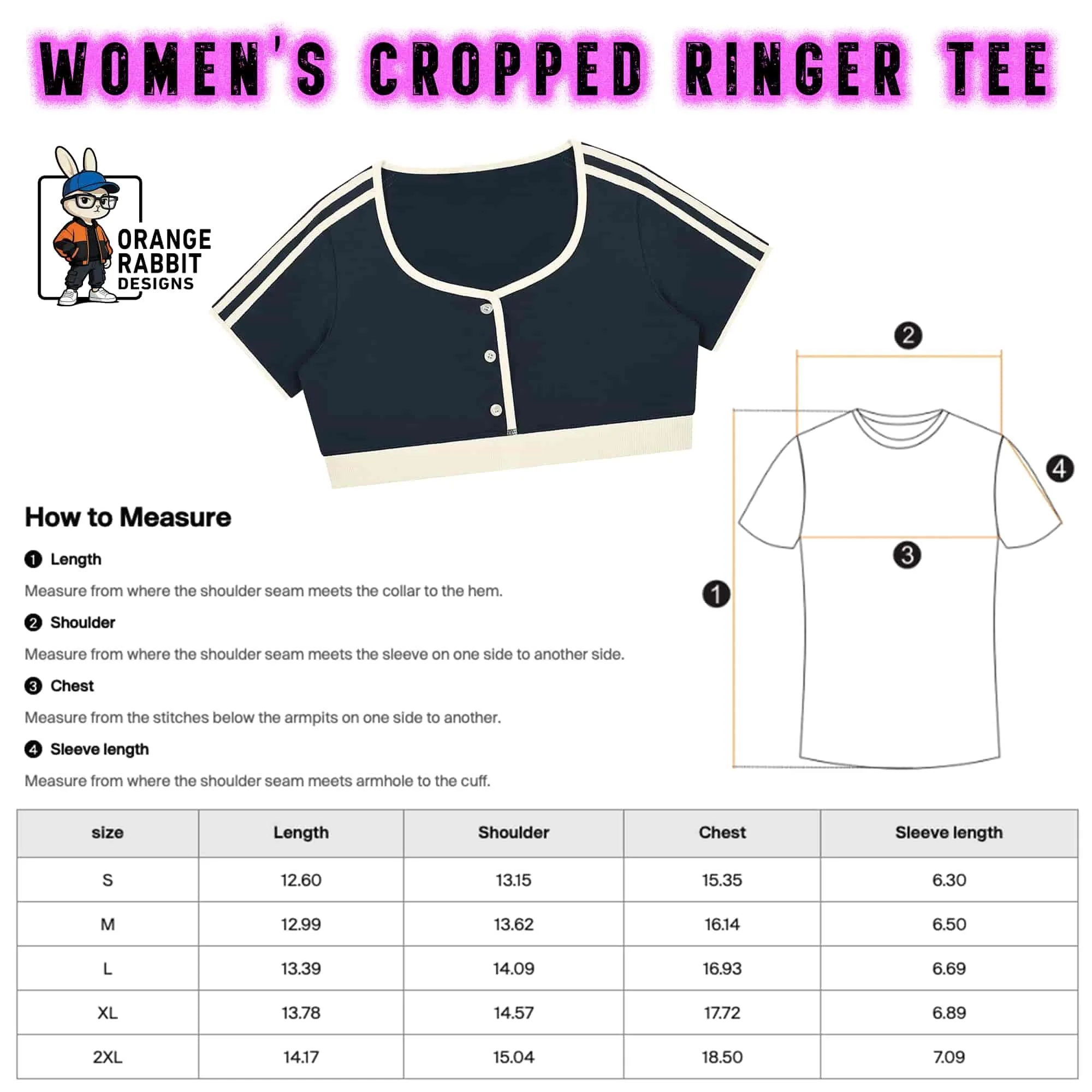 Women's Hearts Color Block Crop T-Shirt