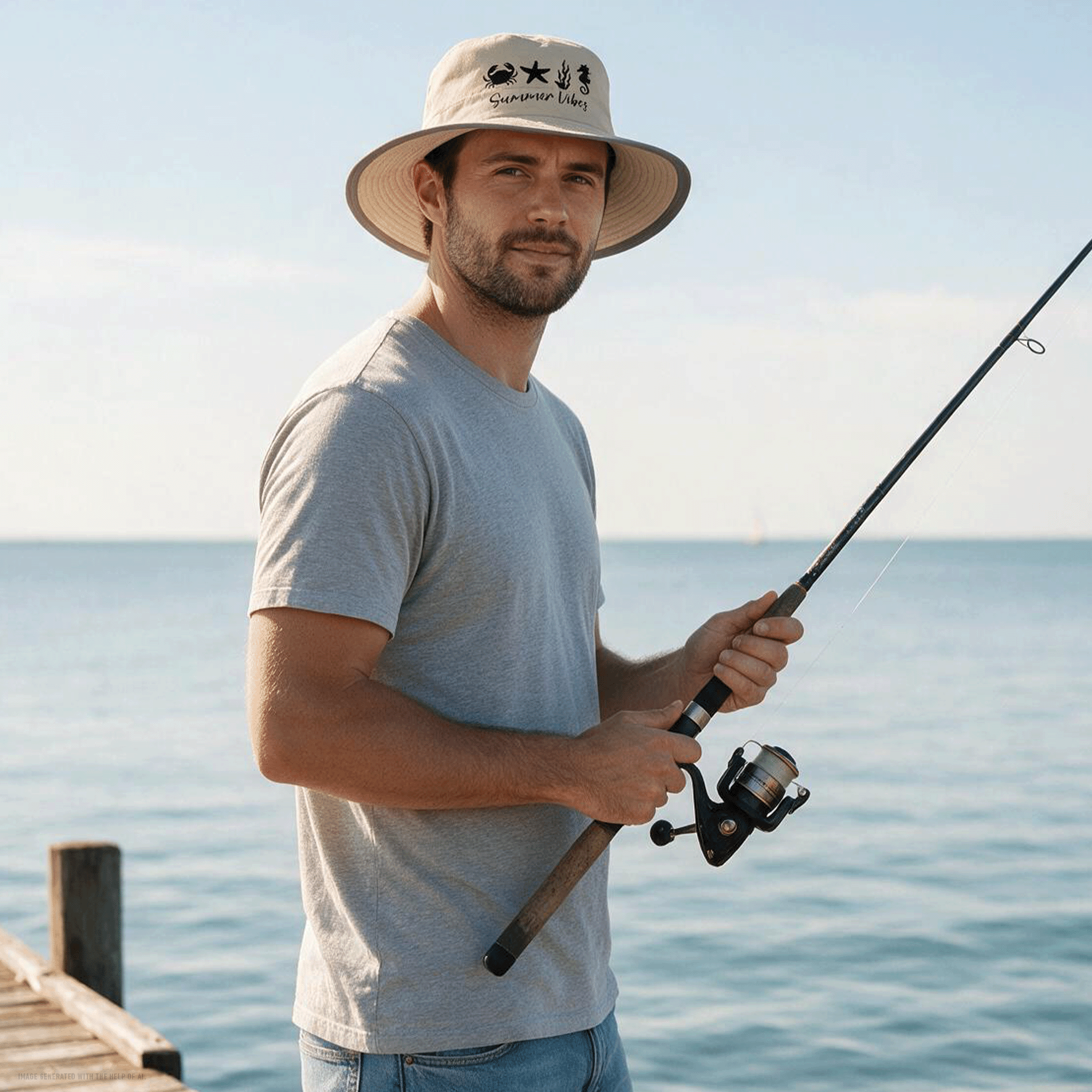 Summer Vibes Wide Brim Moisture-Wicking Sun Hat