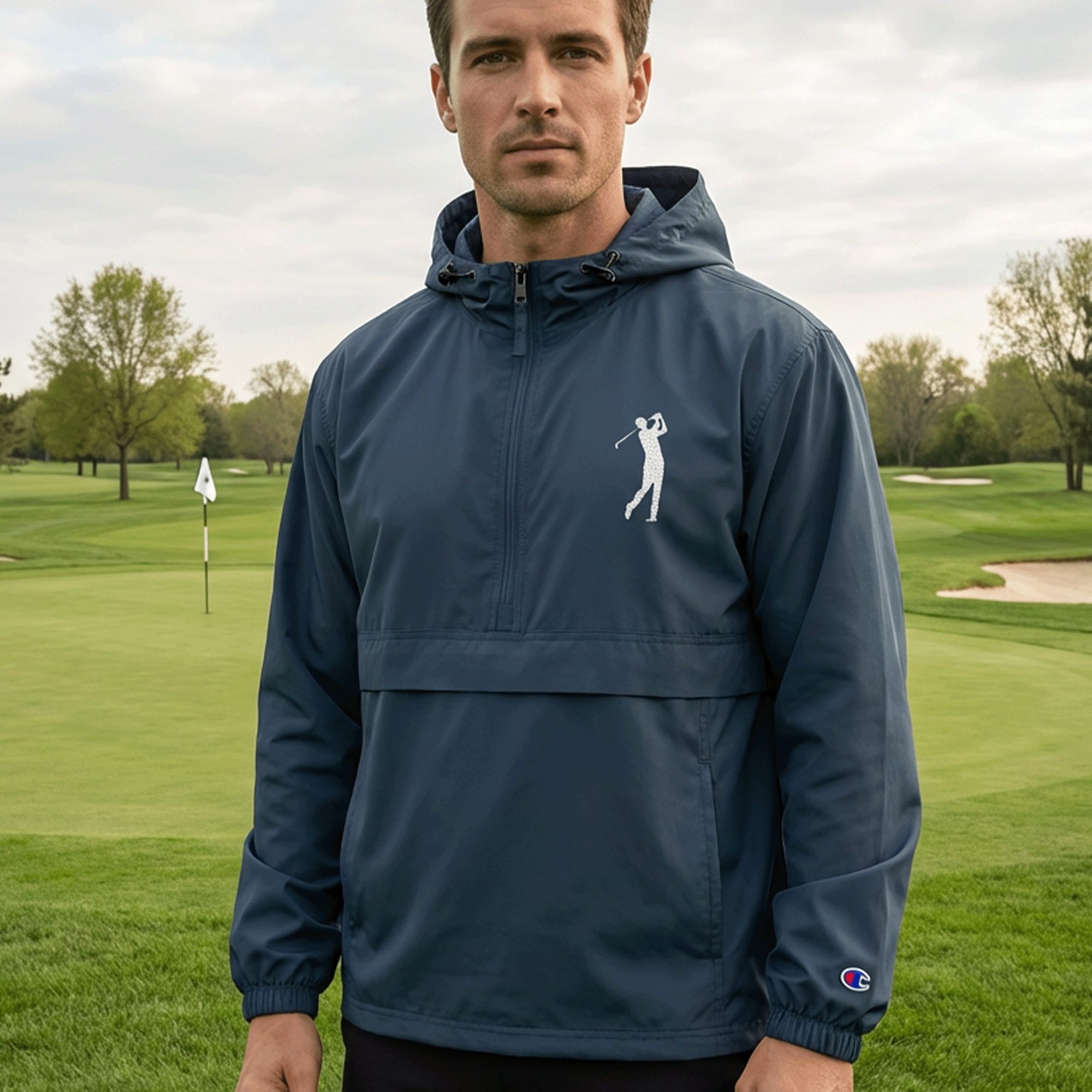 Embroidered Golfer Packable Champion Anorak Jacket