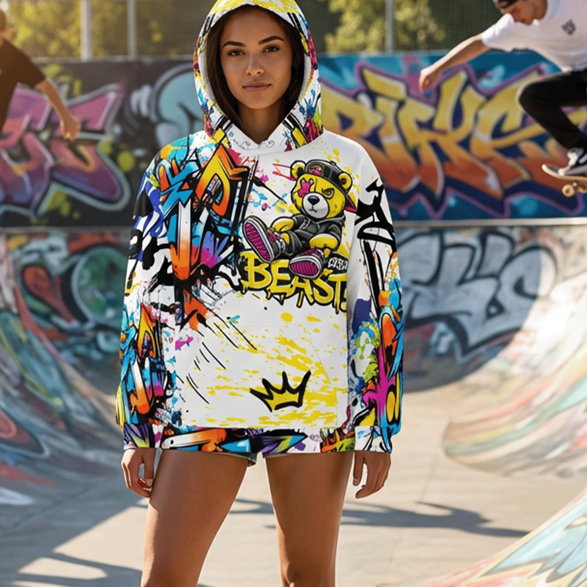 Graffiti Bear Streetwear Hoodie