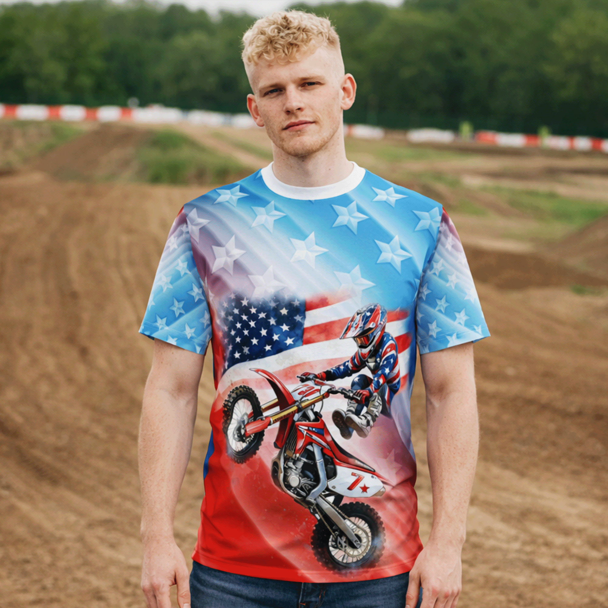 Patriotic Motocross Tee