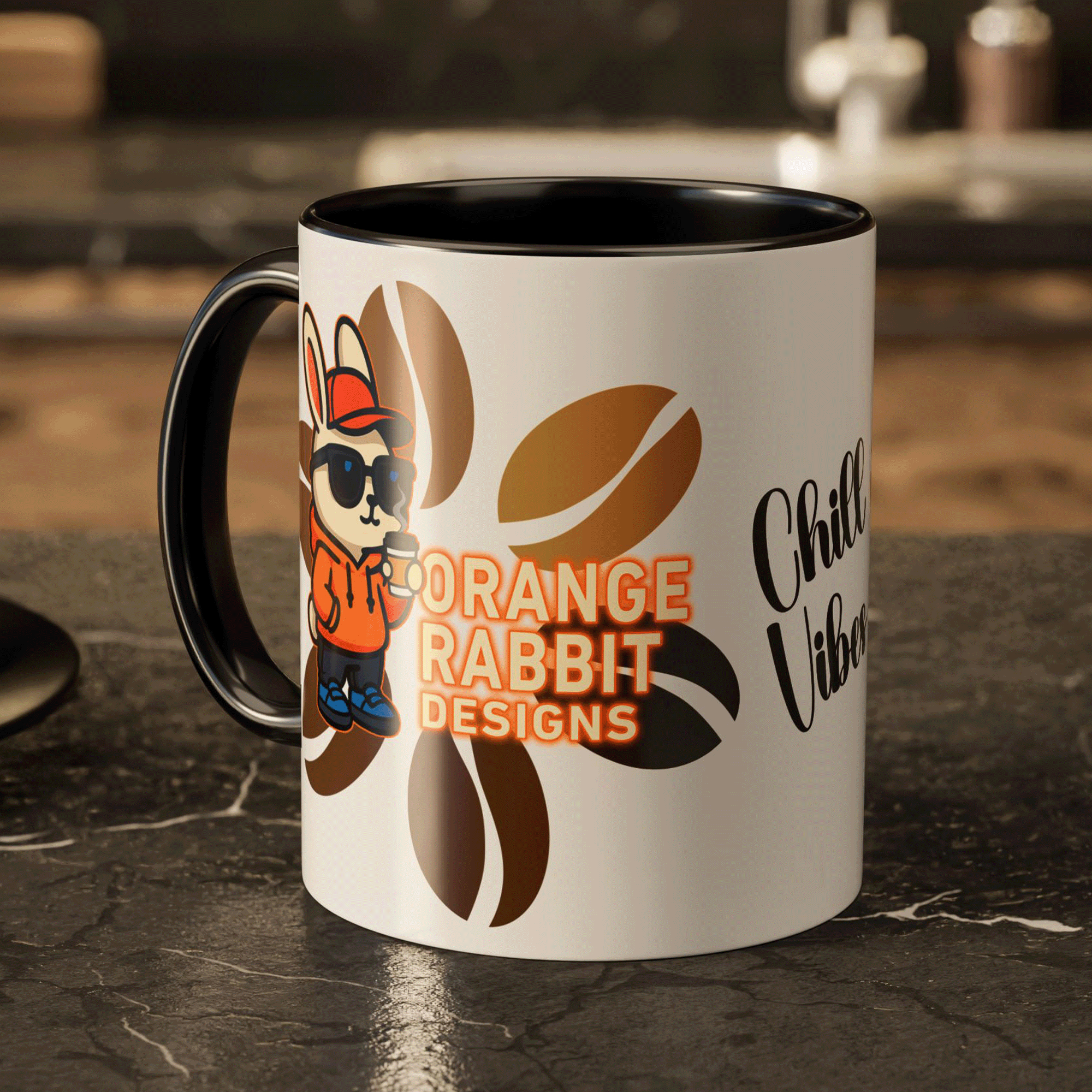 Orange Rabbit Chill Vibes Colorful Mug 11oz