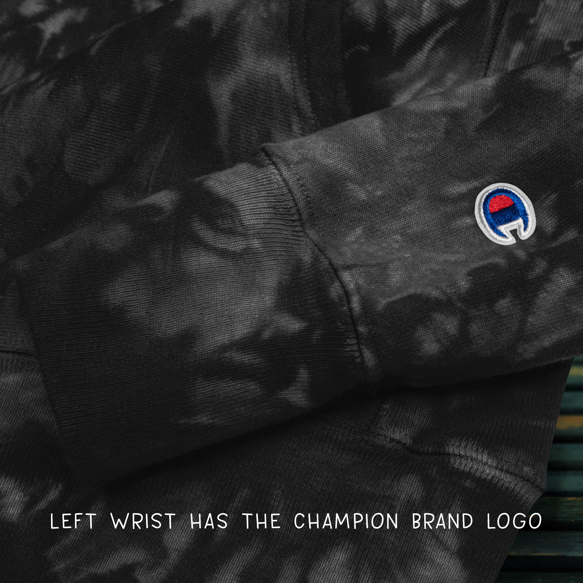 Embroidered Skateboarding Tie-dye Champion Hoodie