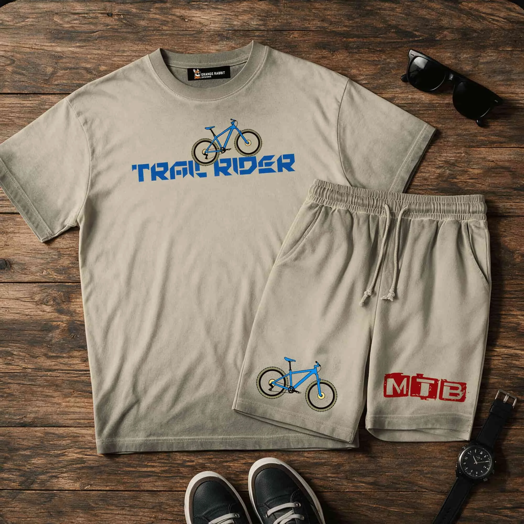 Mountain Bike Trail Rider Reverse Dyed Tee, Tank & Shorts