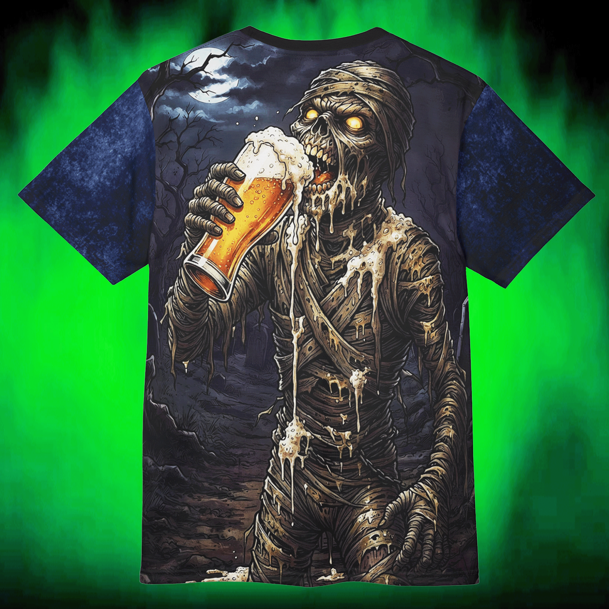 Mummy Beer Graphic All-Over Print Tee