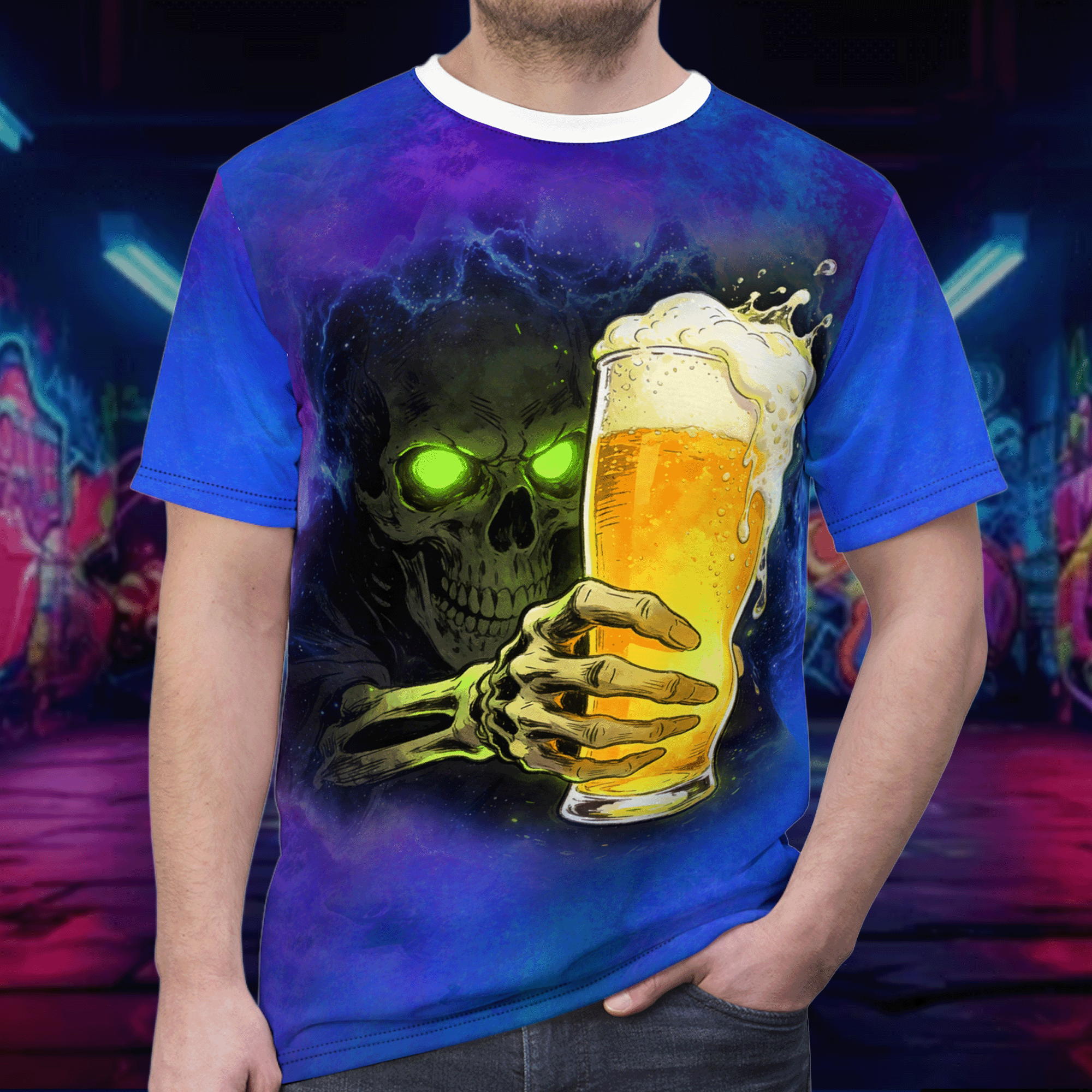 Skeleton Beer Cheers T-shirt