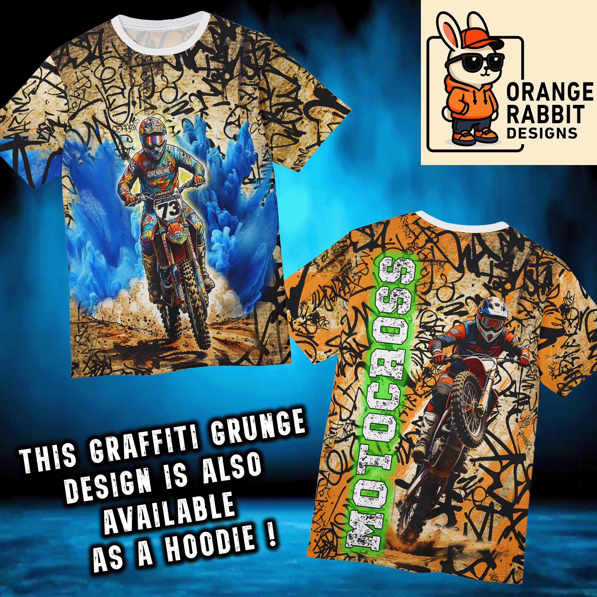 Motocross Rider Graffiti Grunge Tee