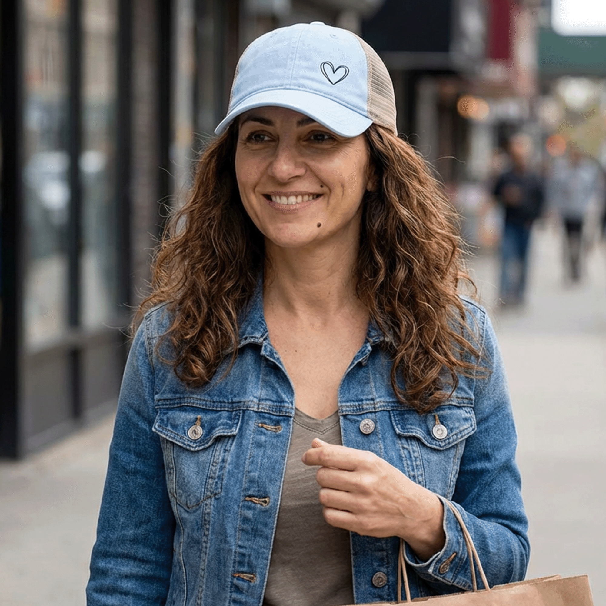 Embroidered Double Hearts Women's TESS Cap