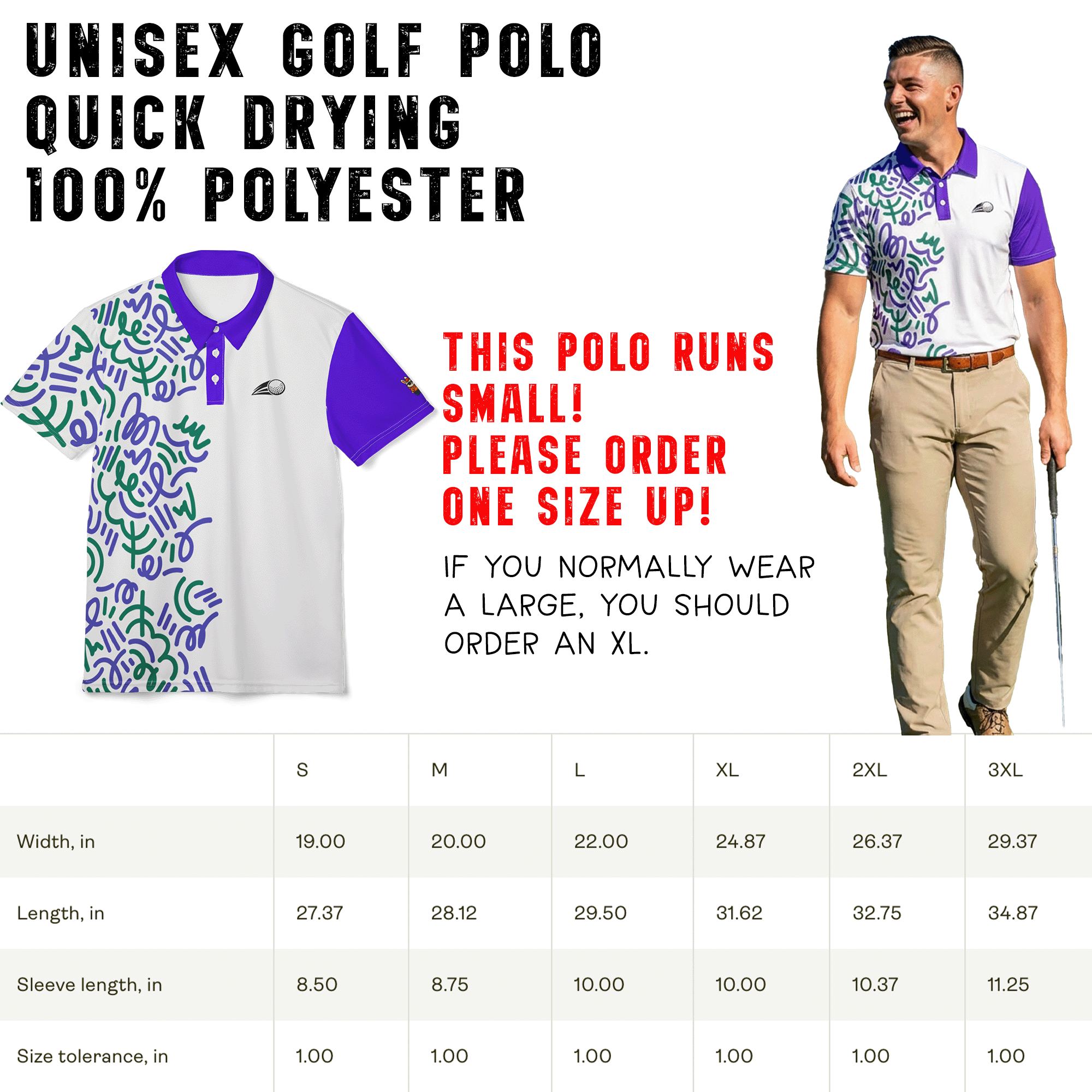 Abstract Pattern Golf Polo Shirt