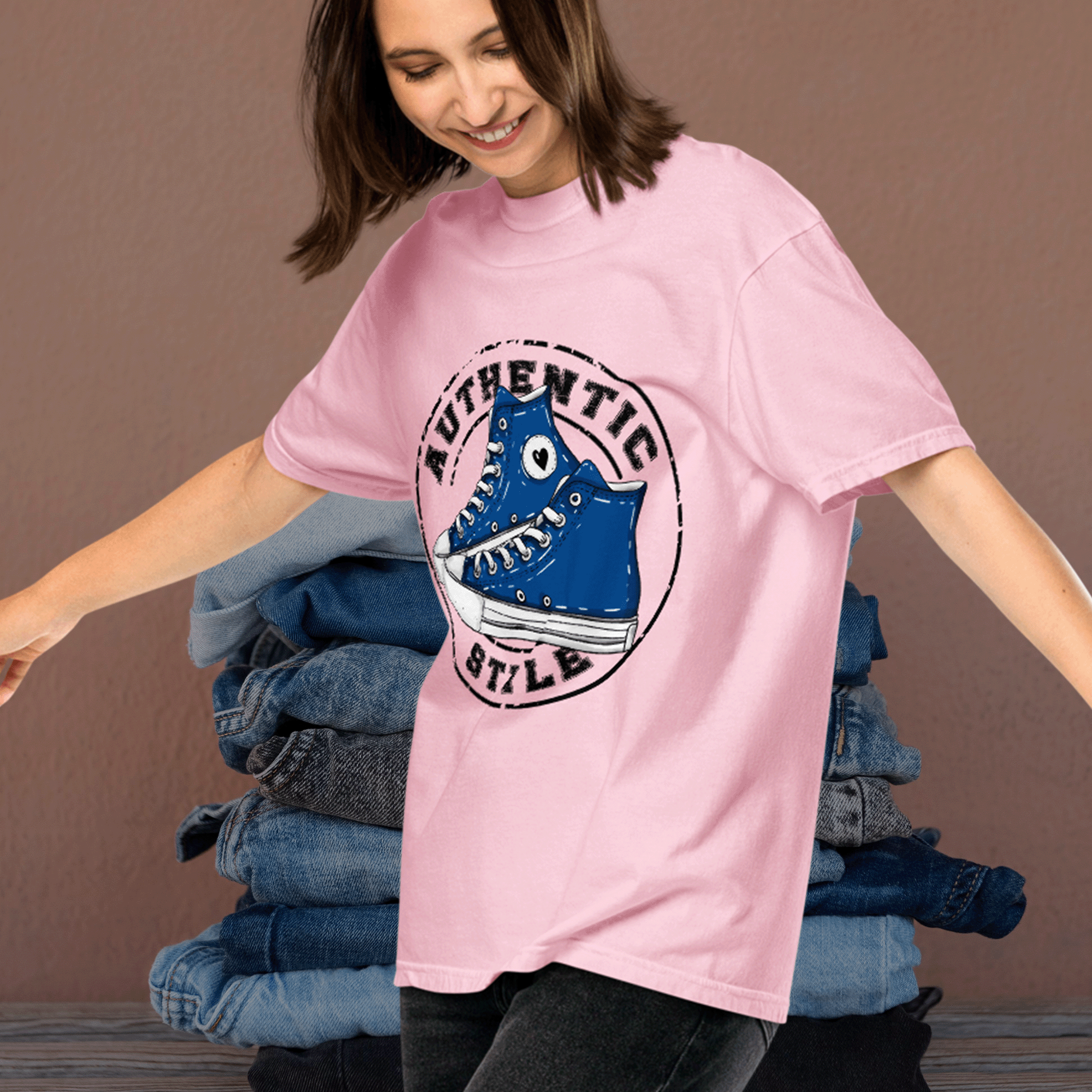 Authentic Style Blue Sneakers Tee