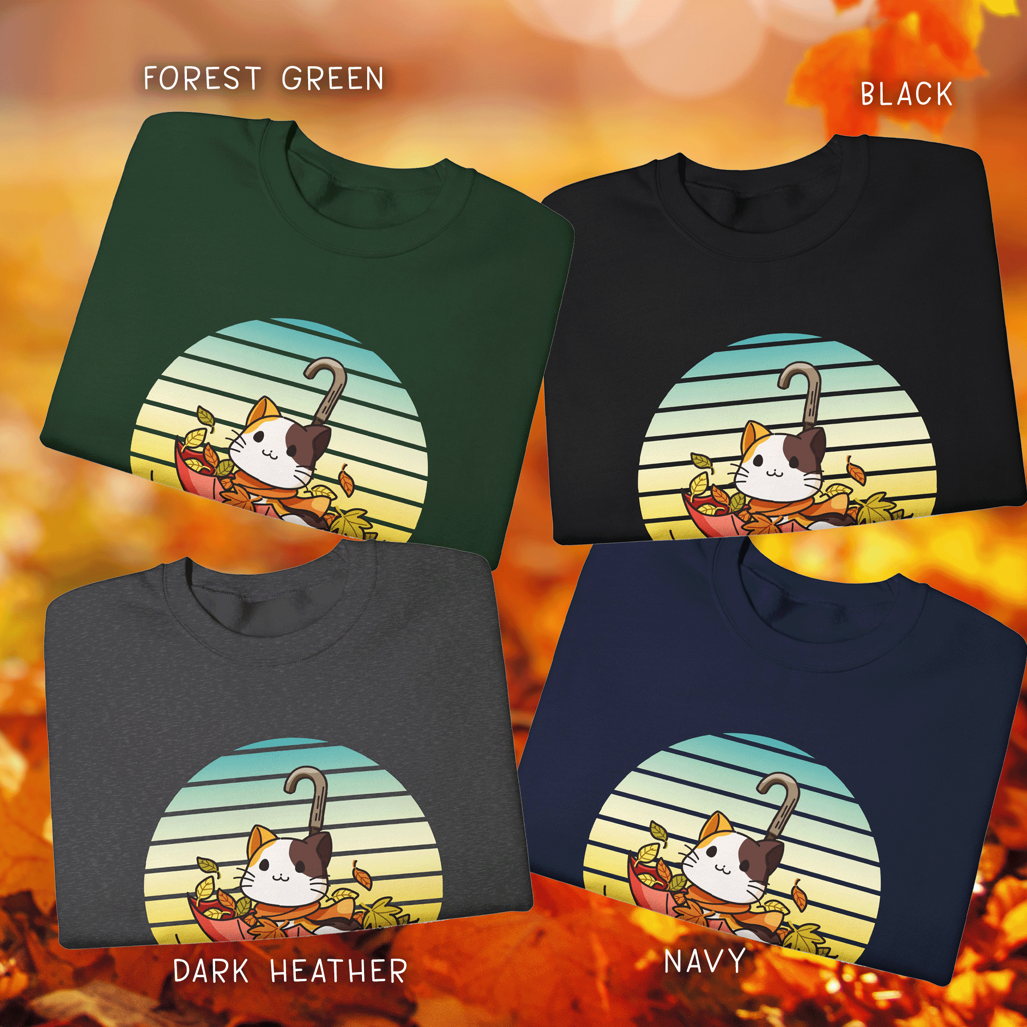 Umbrella Kitty Fall Sweatshirt, Tis the Season