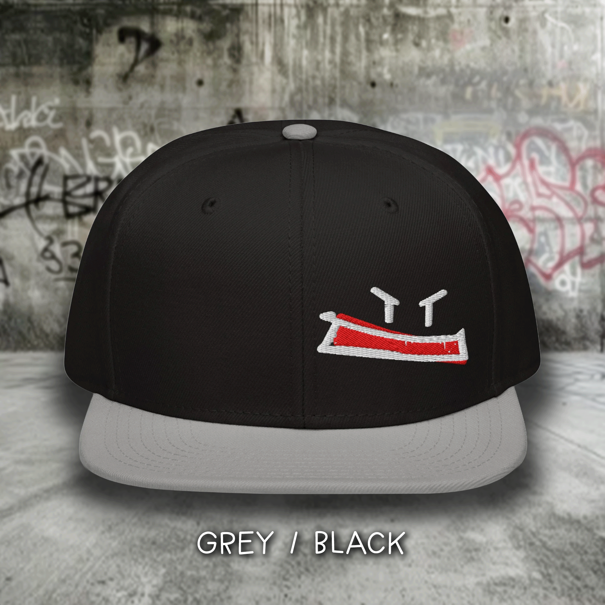 Embroidered Graffiti Face Streetwear Snapback Hat
