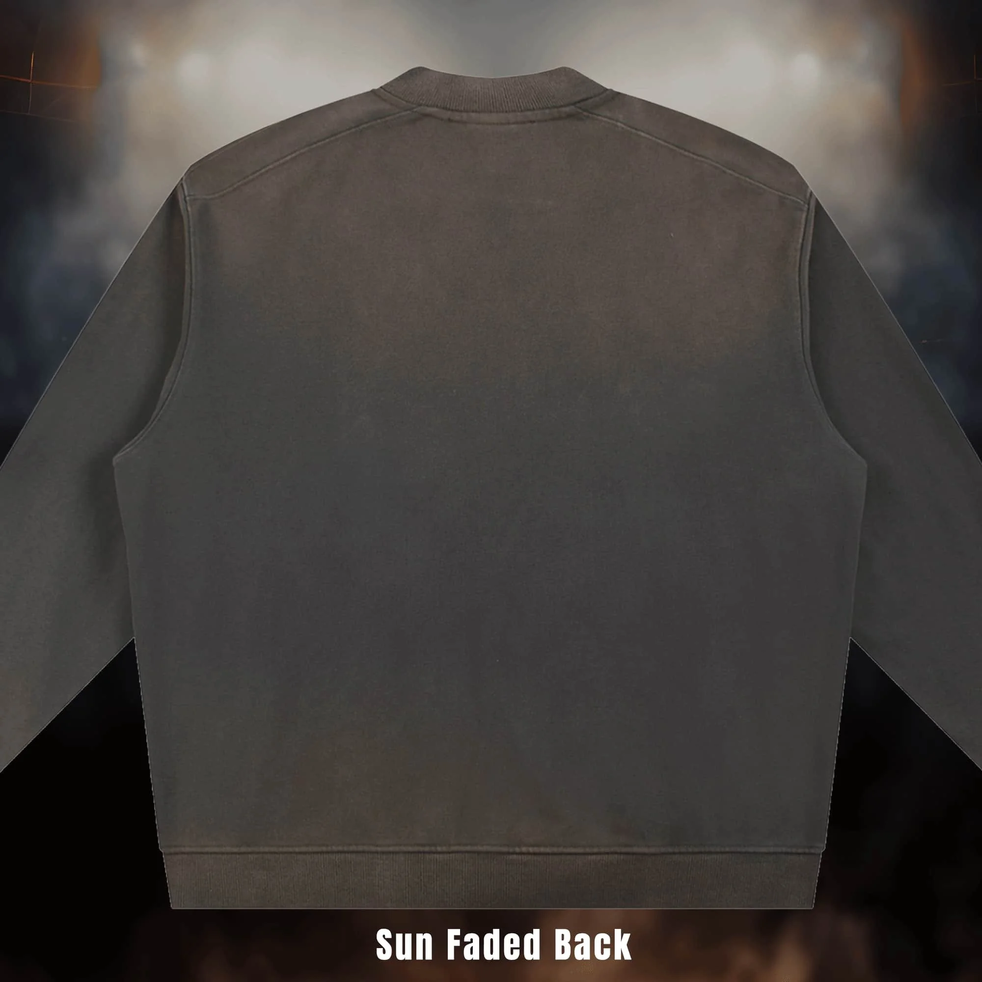Smokey Skull Sun Fade Heavyweight Baseball Jacket