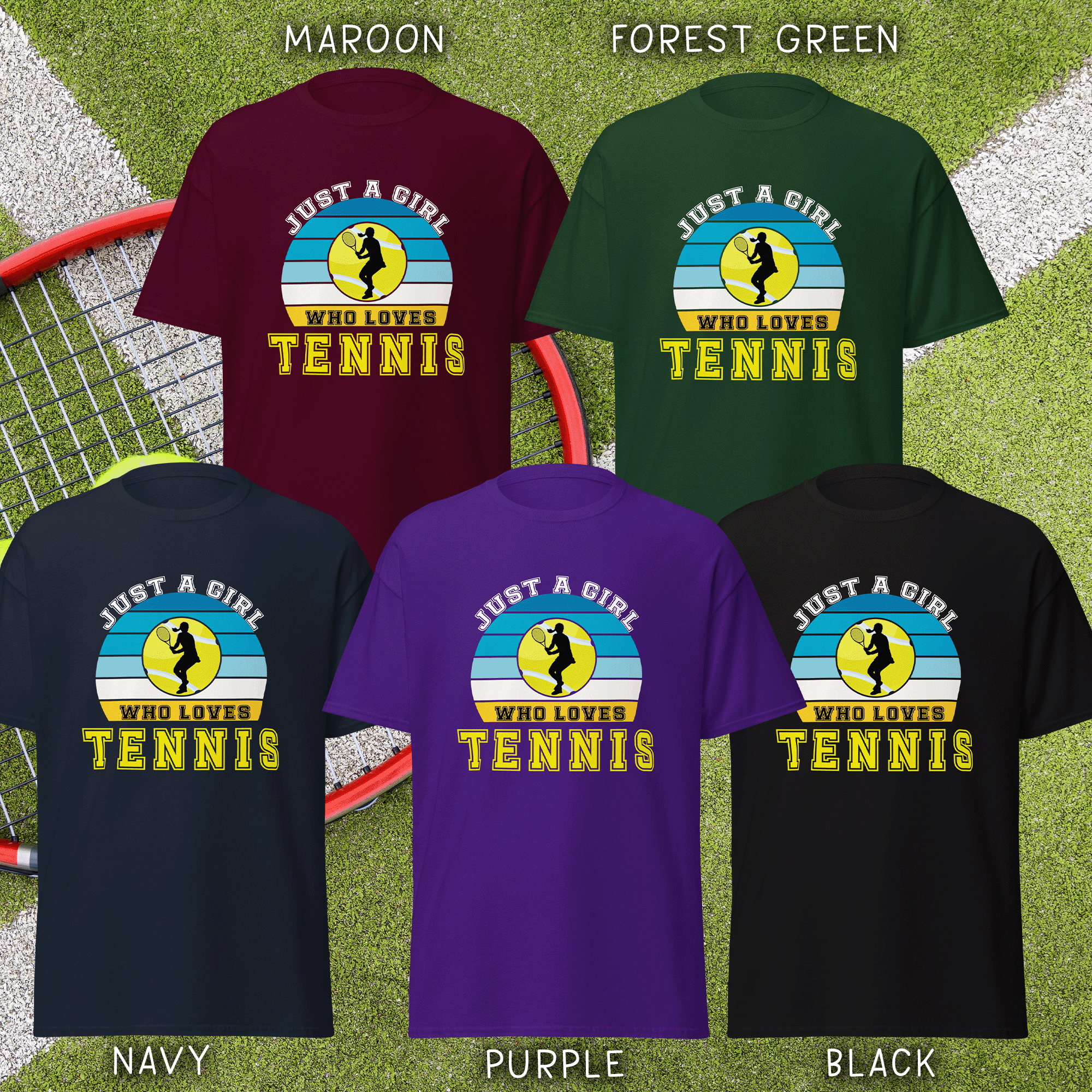 Just a Girl Who Loves Tennis Classic Cotton Sports Tee