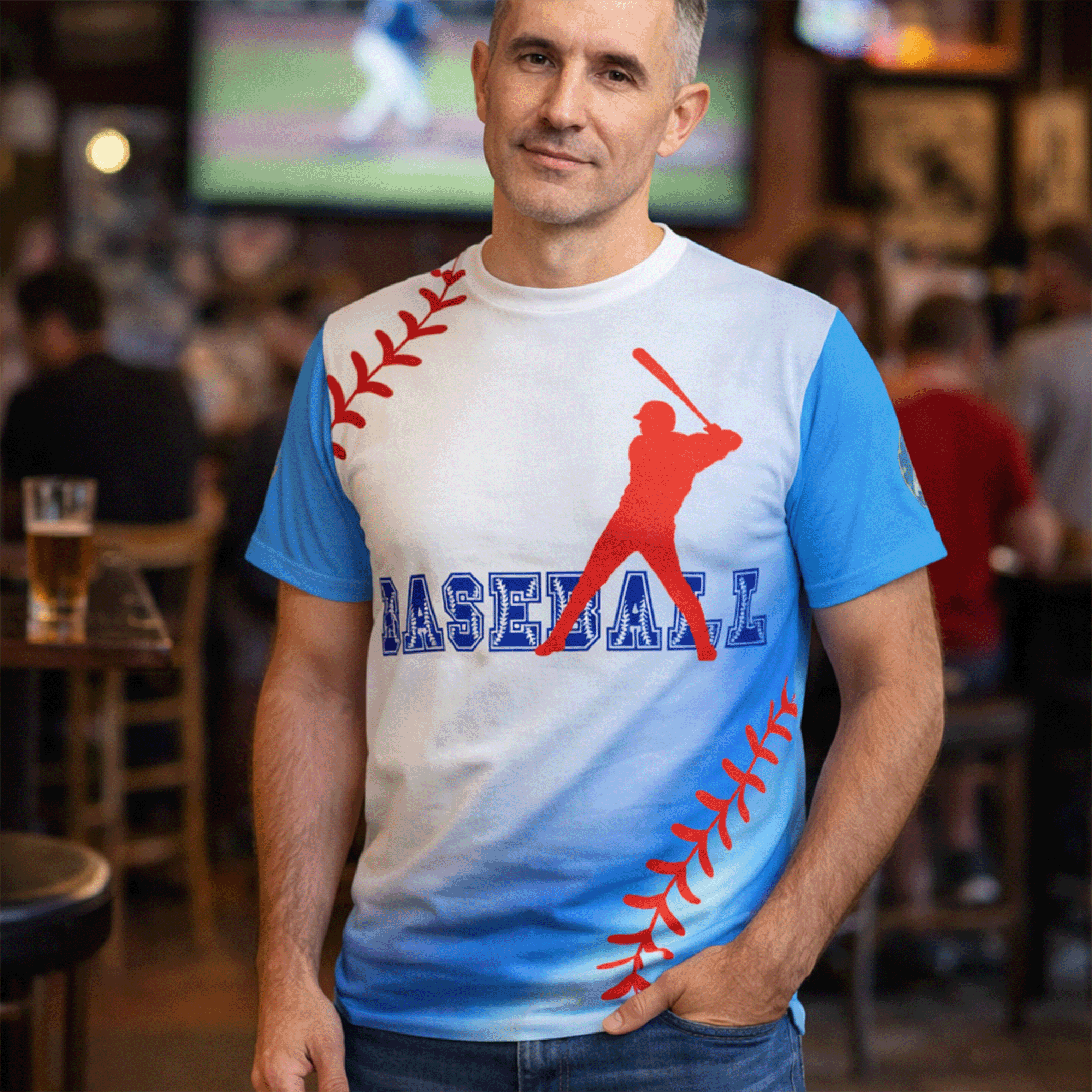 Baseball Fade Swoosh Unisex Graphic Tee
