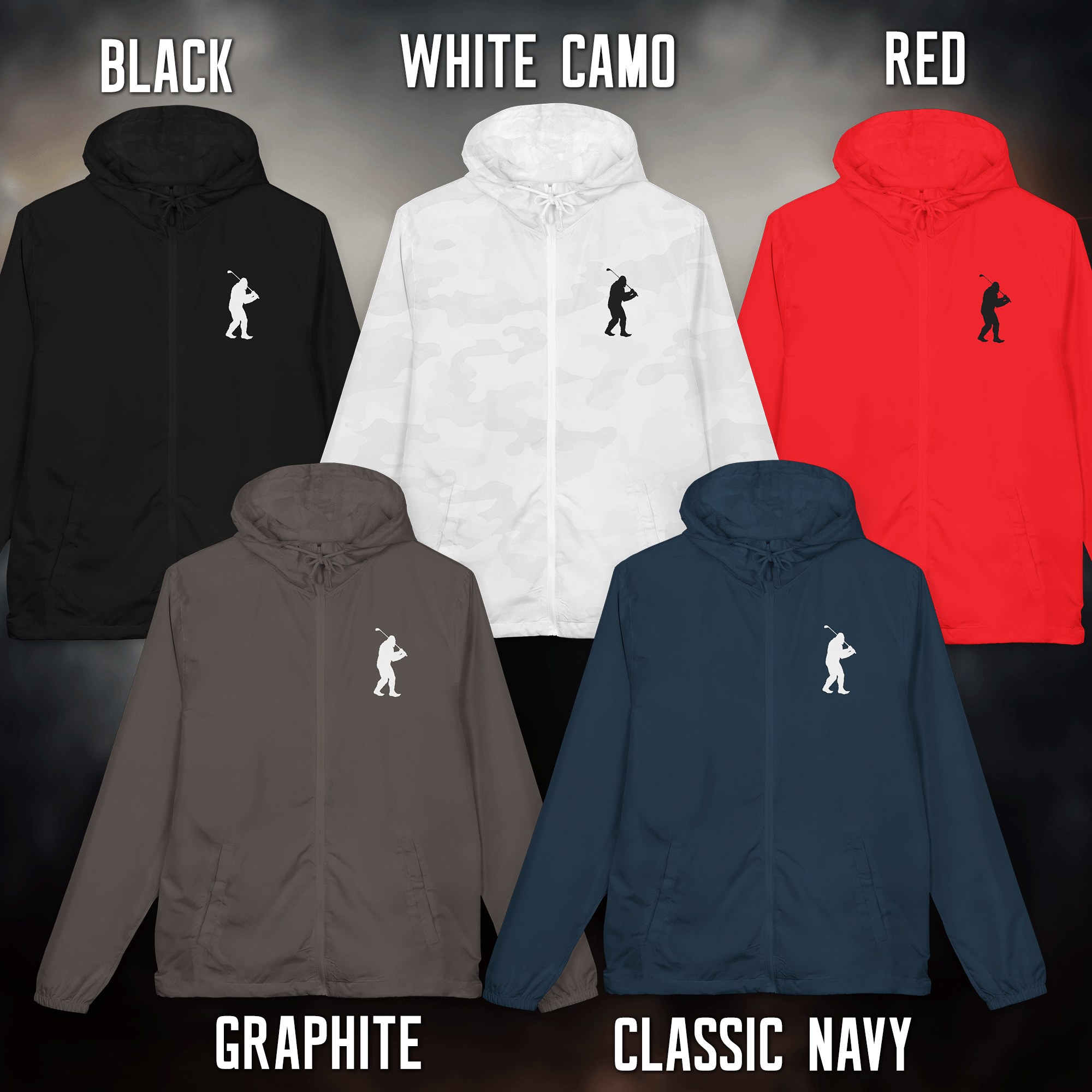Bigfoot Golfer Unisex Full-Zip Windbreaker Jacket