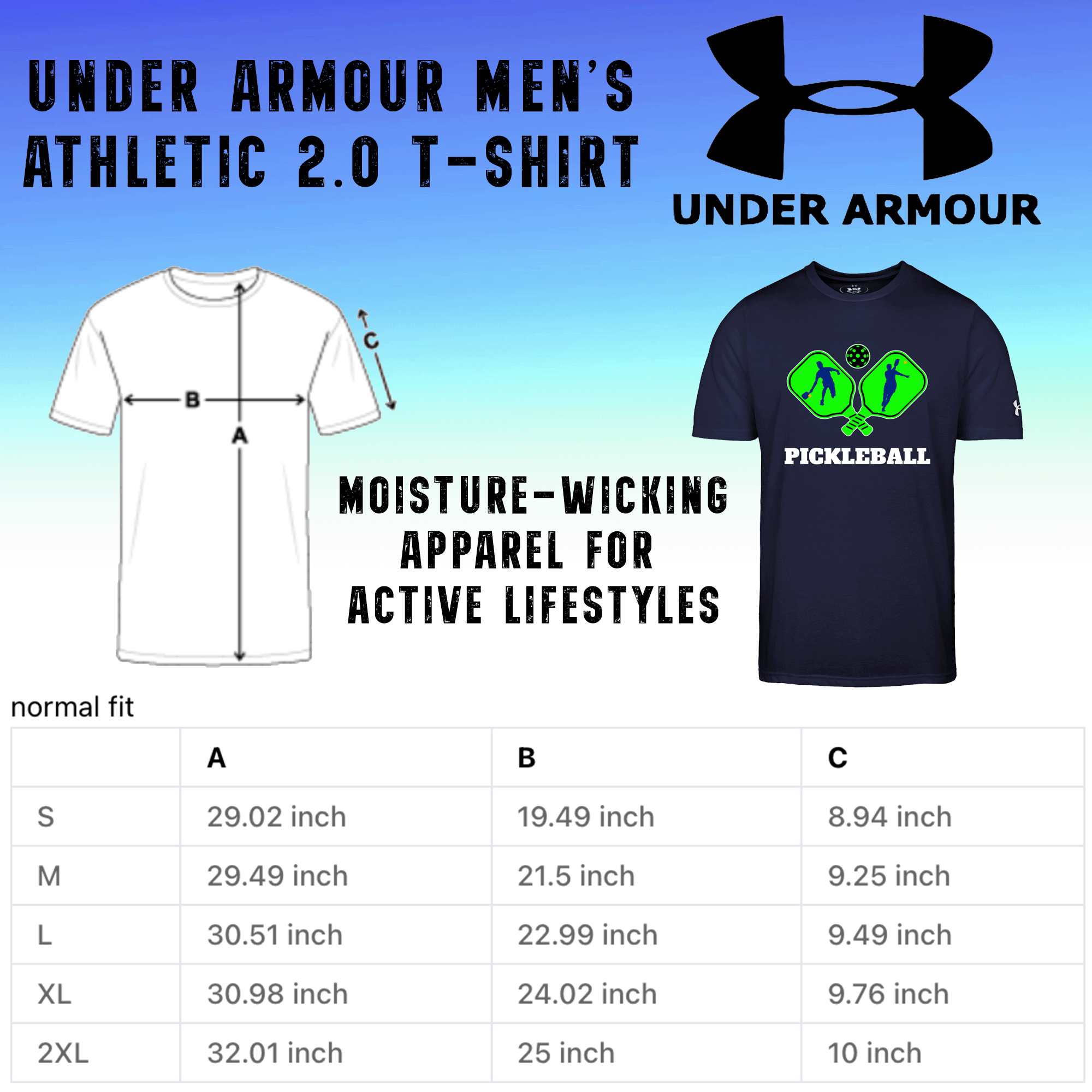 Men's Pickleball Under Armour Athletic 2.0 T-Shirt