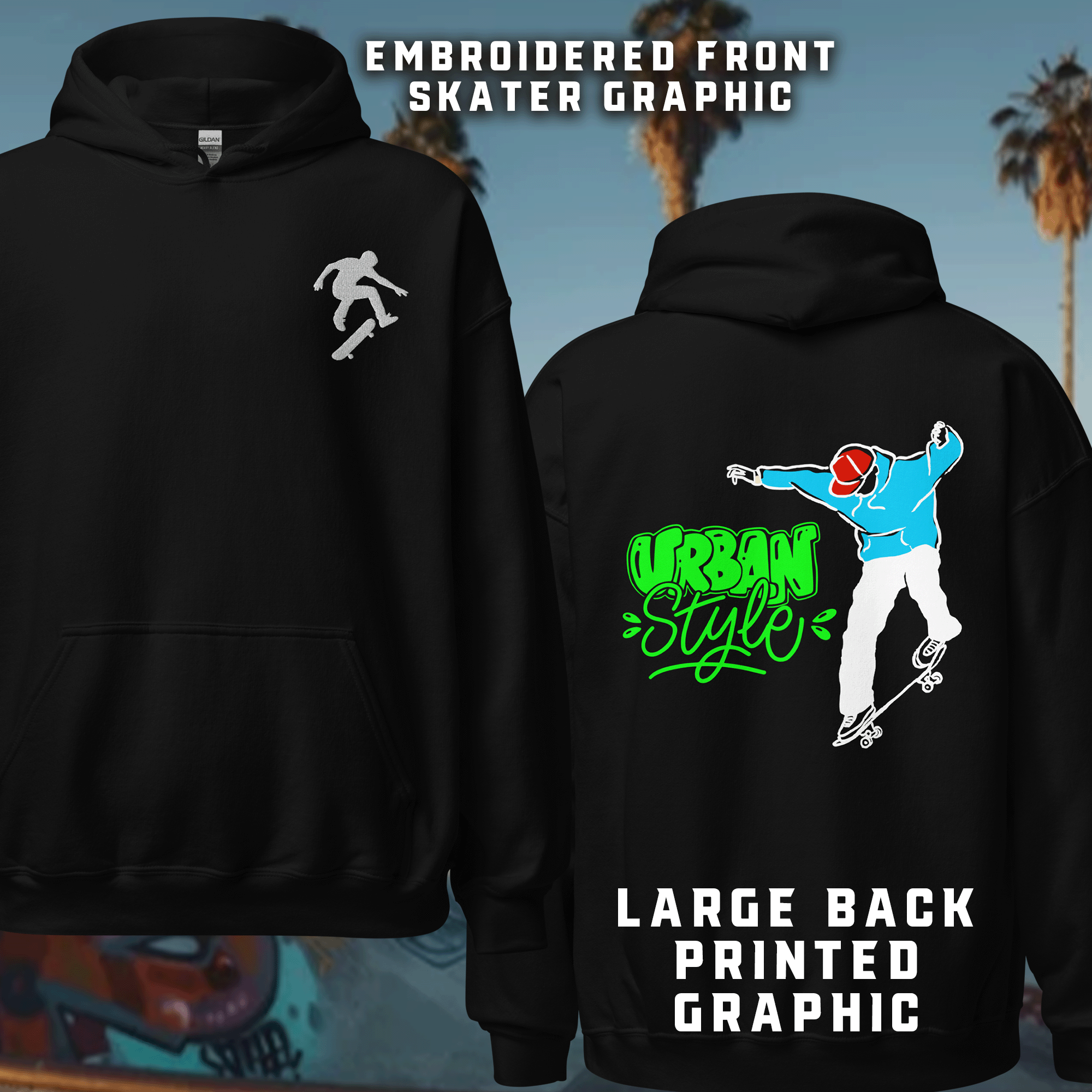 Urban Style Skateboarder Hoodie