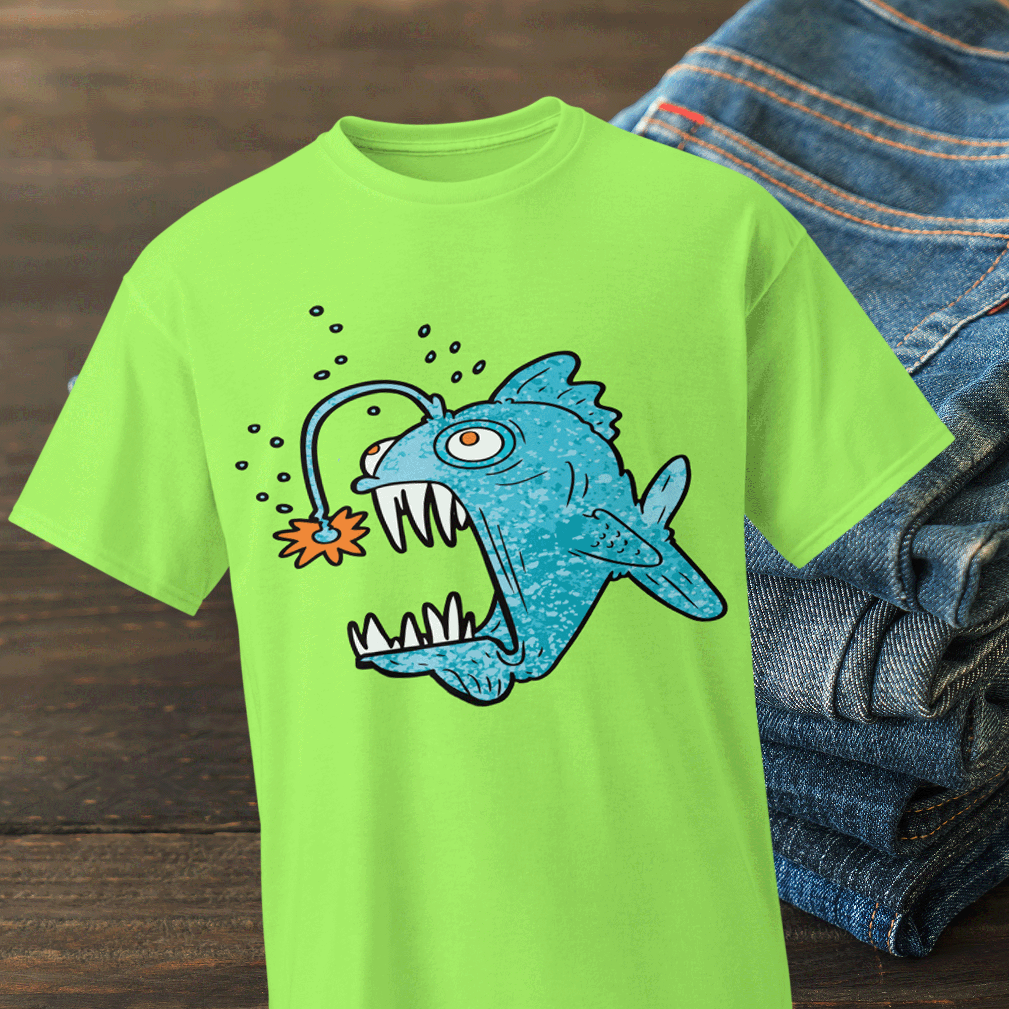 Funky Deep Sea Fish Unisex DryBlend® T-shirt