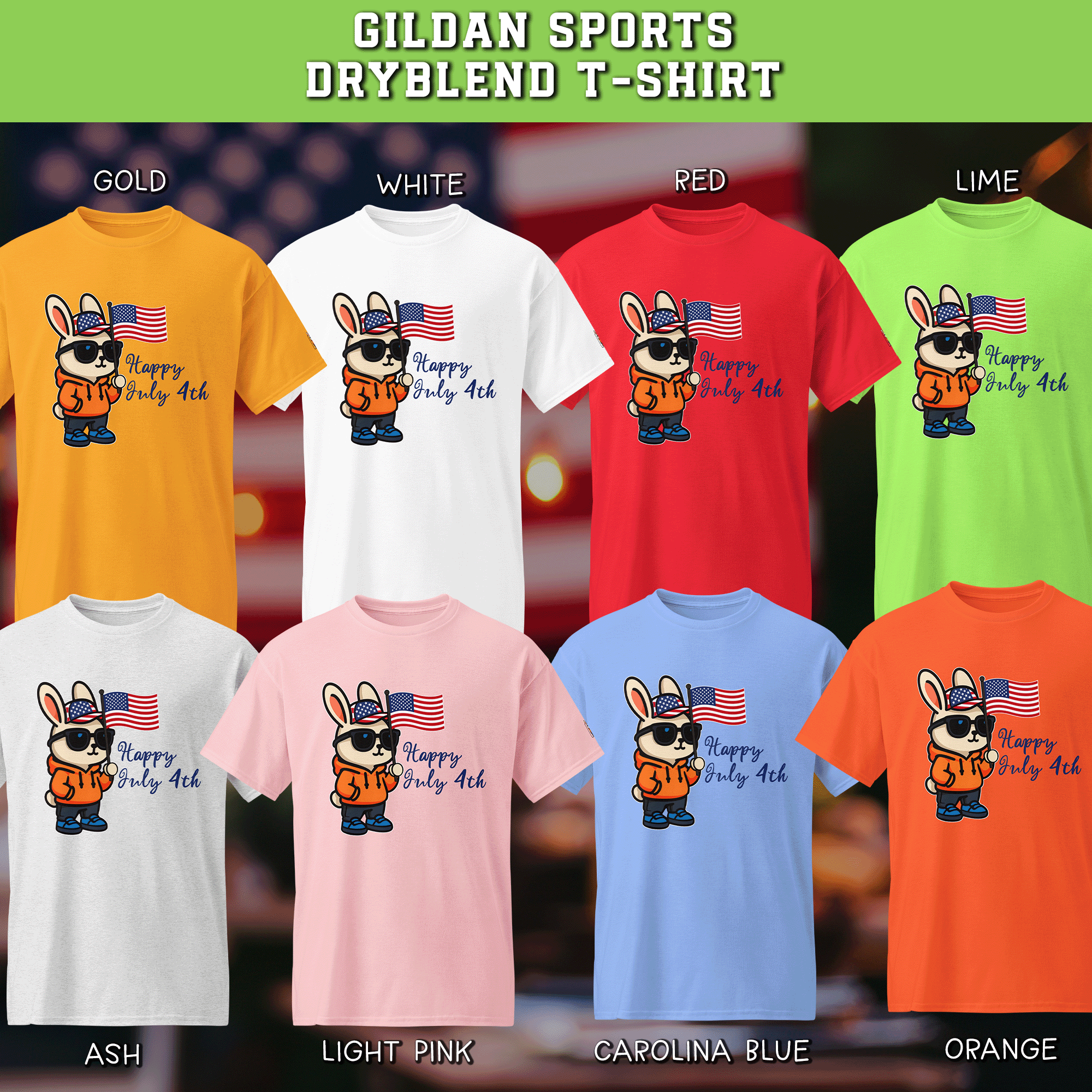 Orange Rabbit July 4th DryBlend® T-Shirt