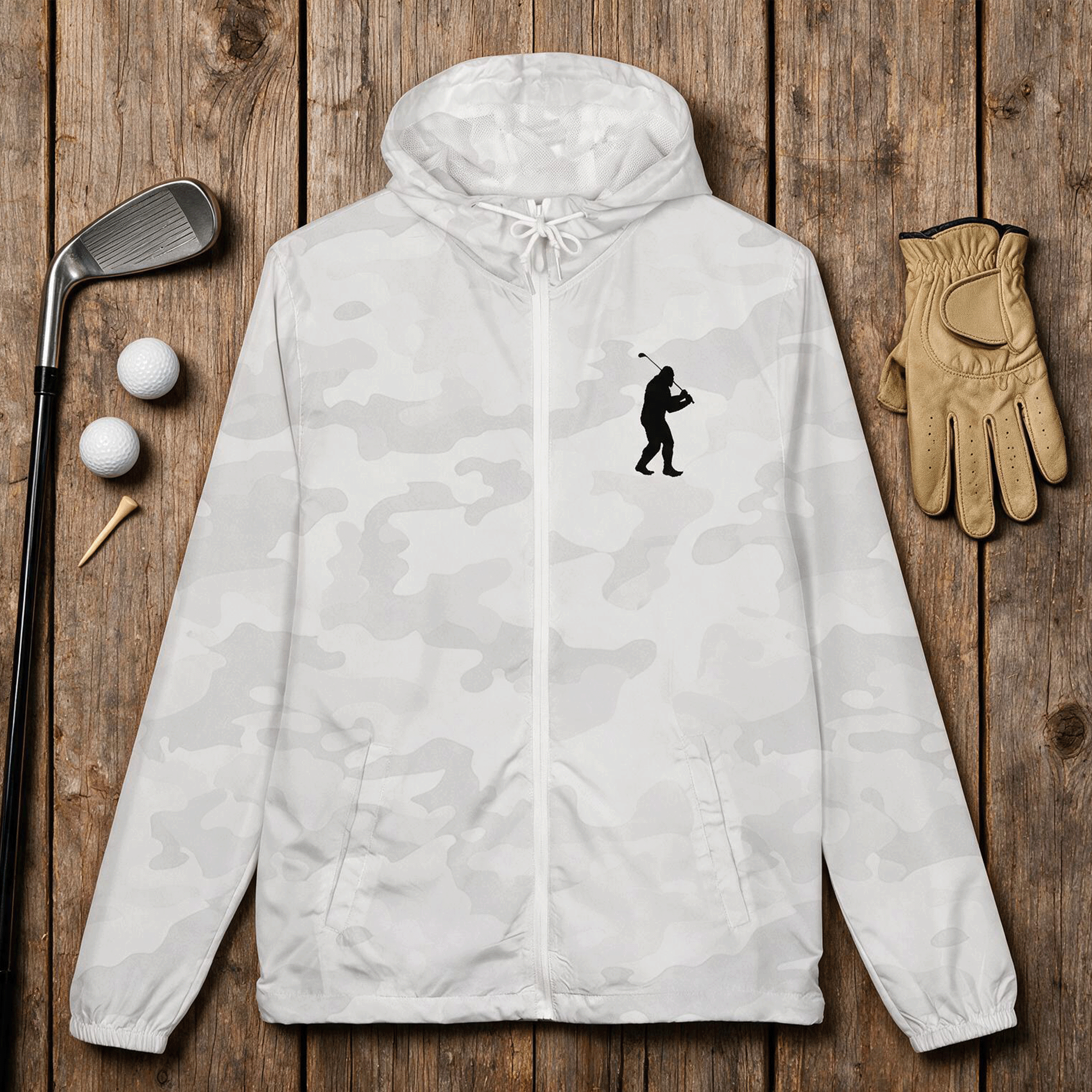 Bigfoot Golfer Unisex Full-Zip Windbreaker Jacket