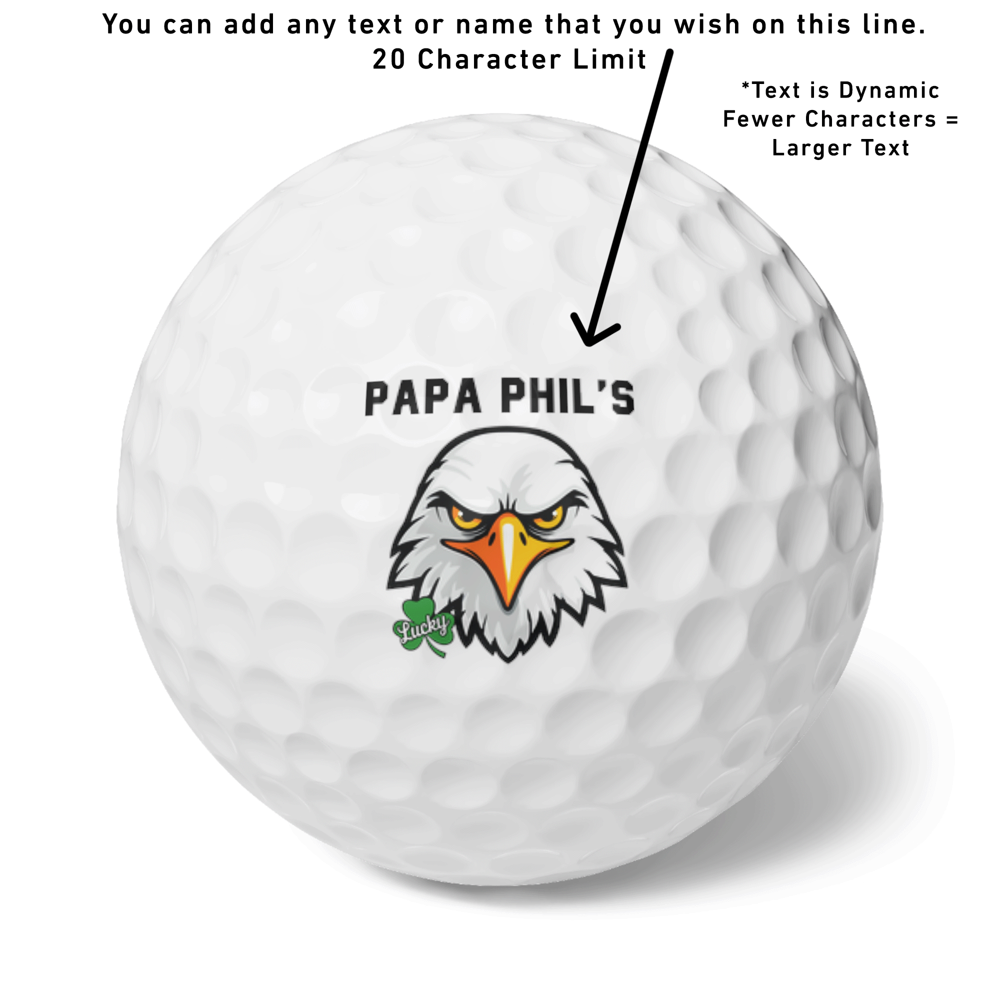 PERSONALIZED Lucky Eagle Golf Balls