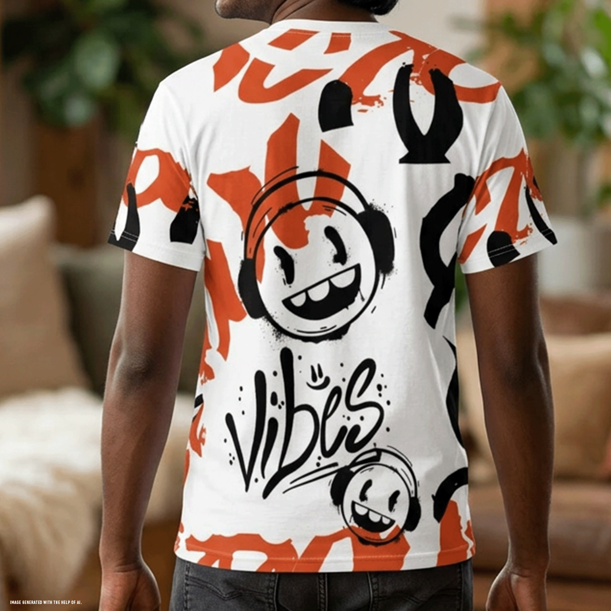 Good Vibes Headphones Graffiti Unisex Tee