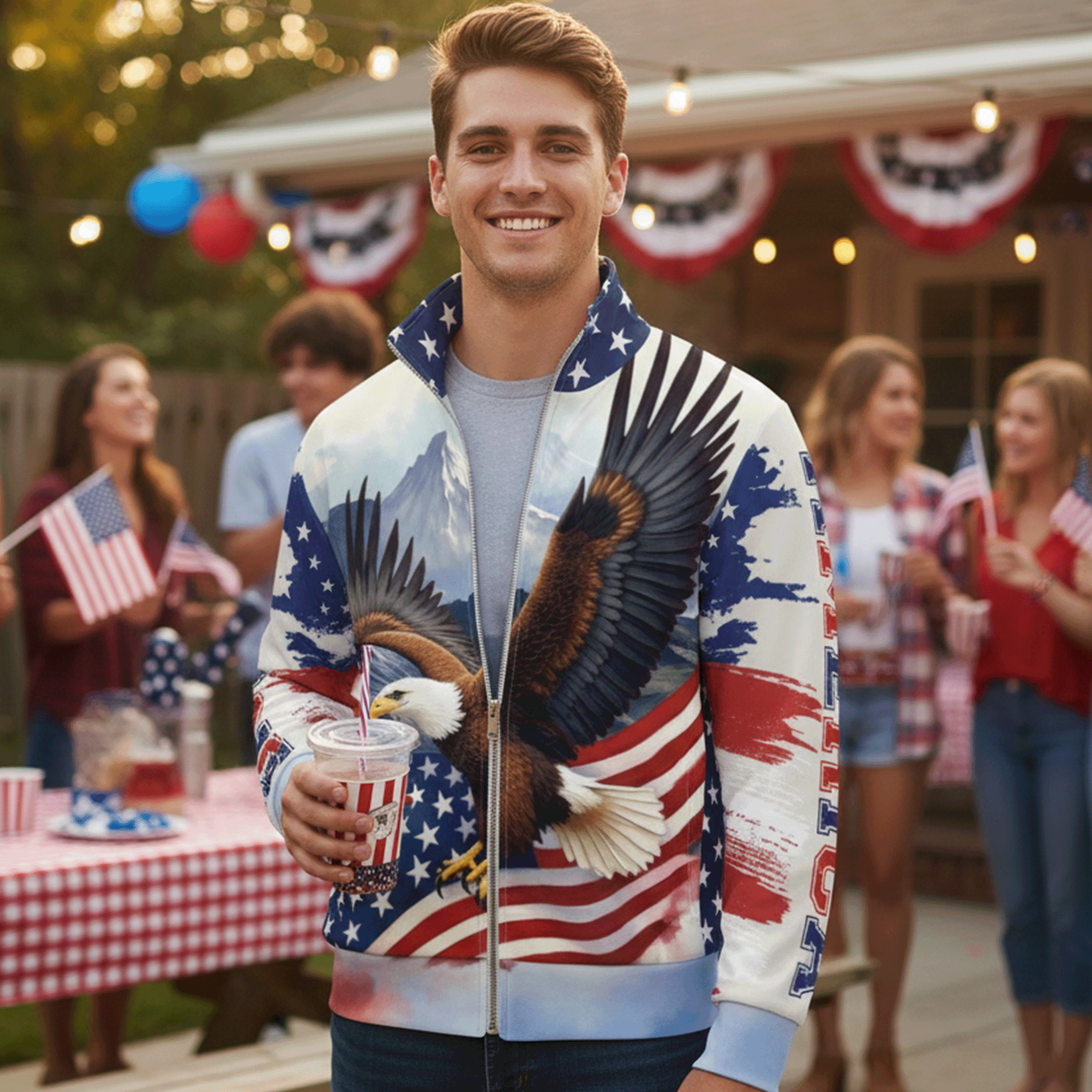 American Eagle Patriotic Unisex Track Jacket